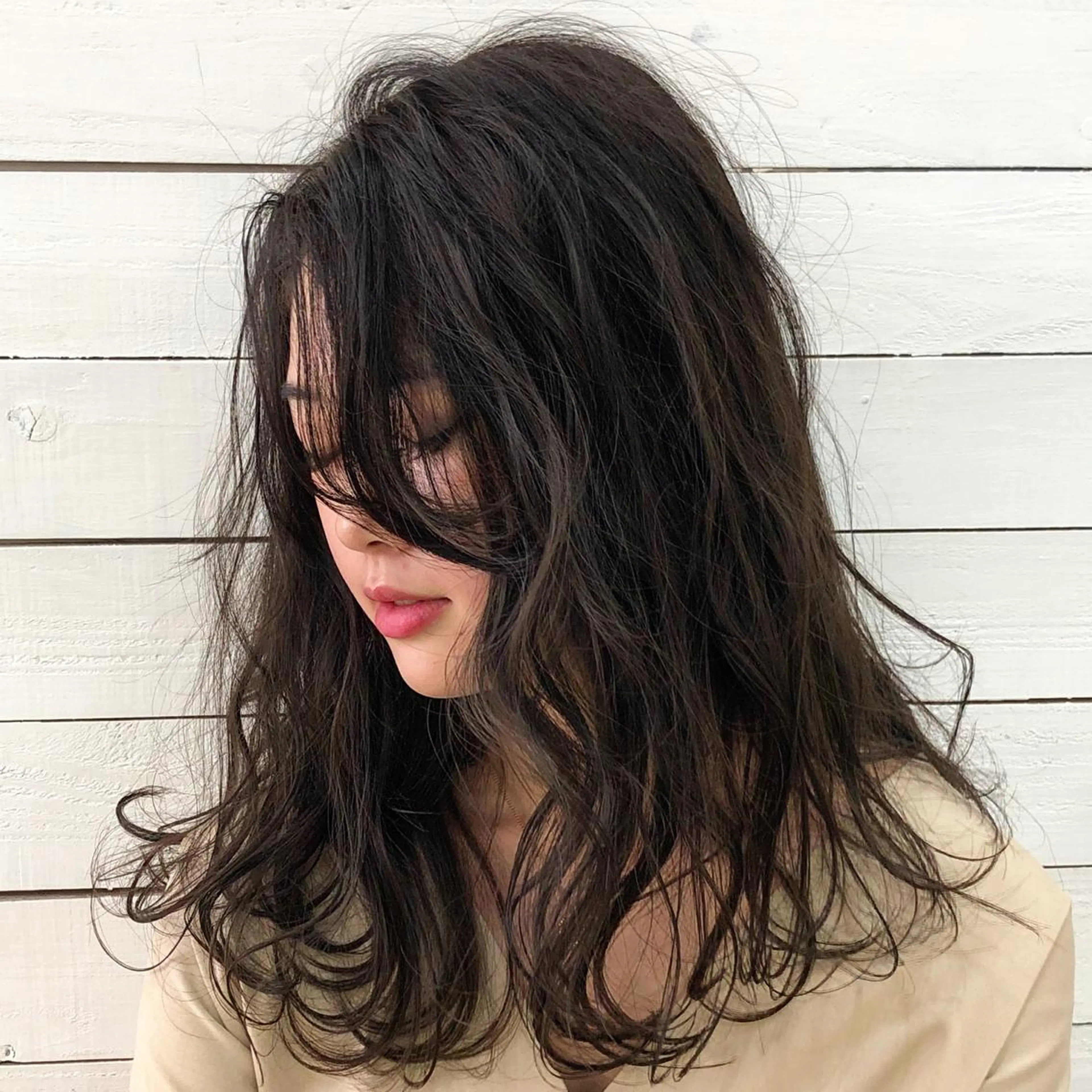 ロング カラー アッシュ ハイライトカラー ハイライト 【ニュアンスカラー・ 髪質改善】スズキカナのヘアスタイル