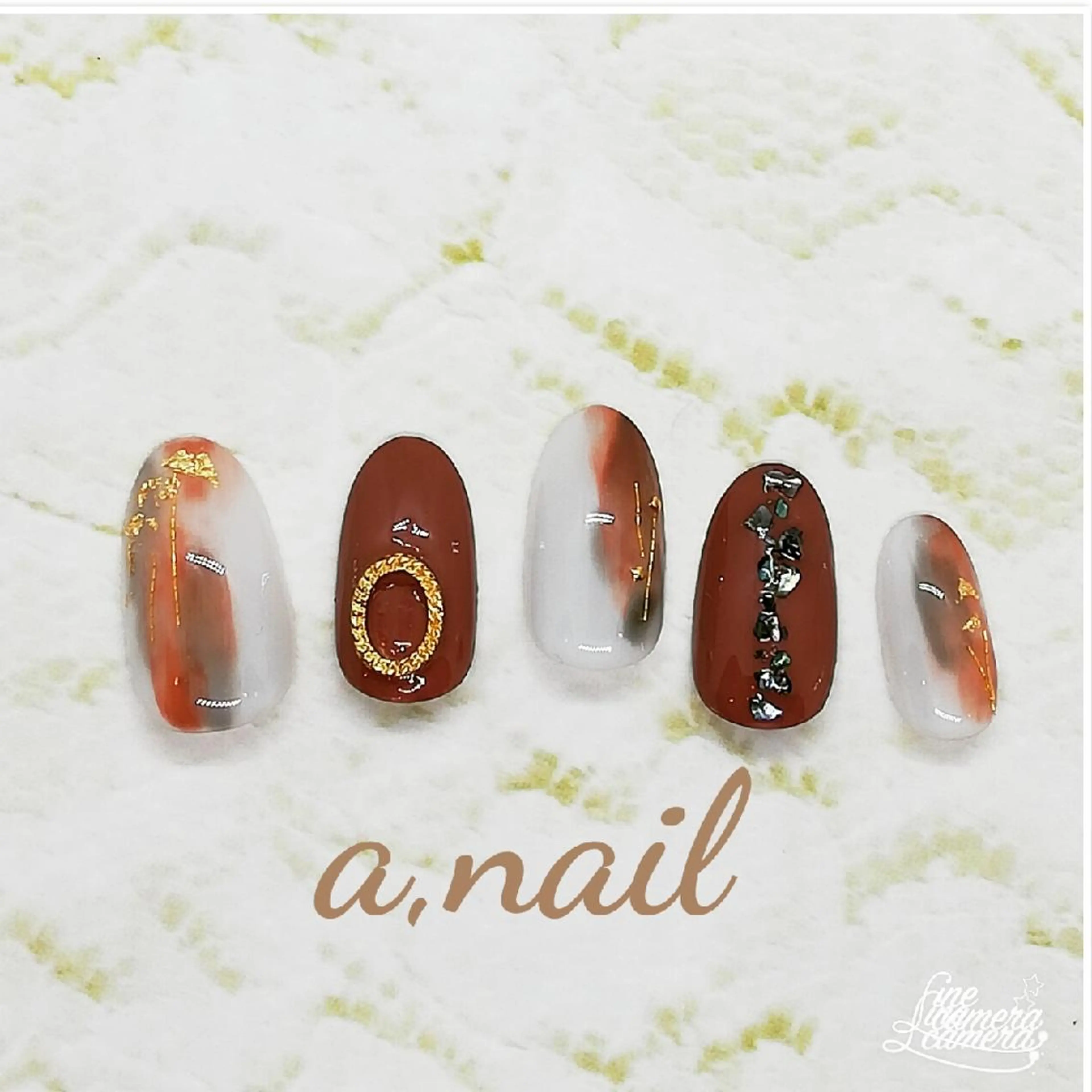 ネイル ストーンネイル ハンドネイル ネイルサロン エーネイルのネイルデザイン