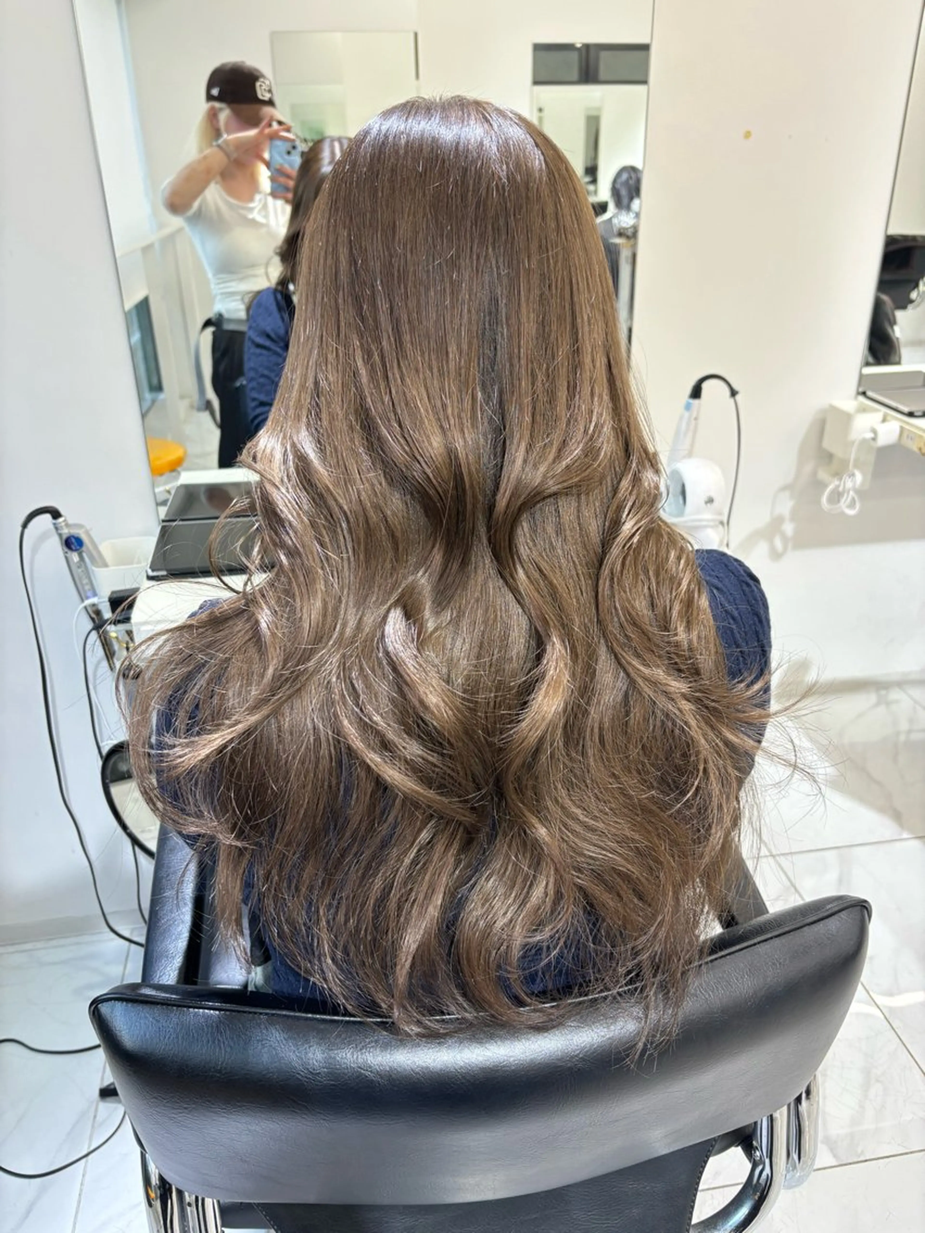 セミロング カラー ベージュカラー ブリーチ ダブルカラー ヘーゼル ブリーチなしカラー カット ヘアカラー 🩶大人韓国ヘア 渋谷/Satsukiのヘアスタイル