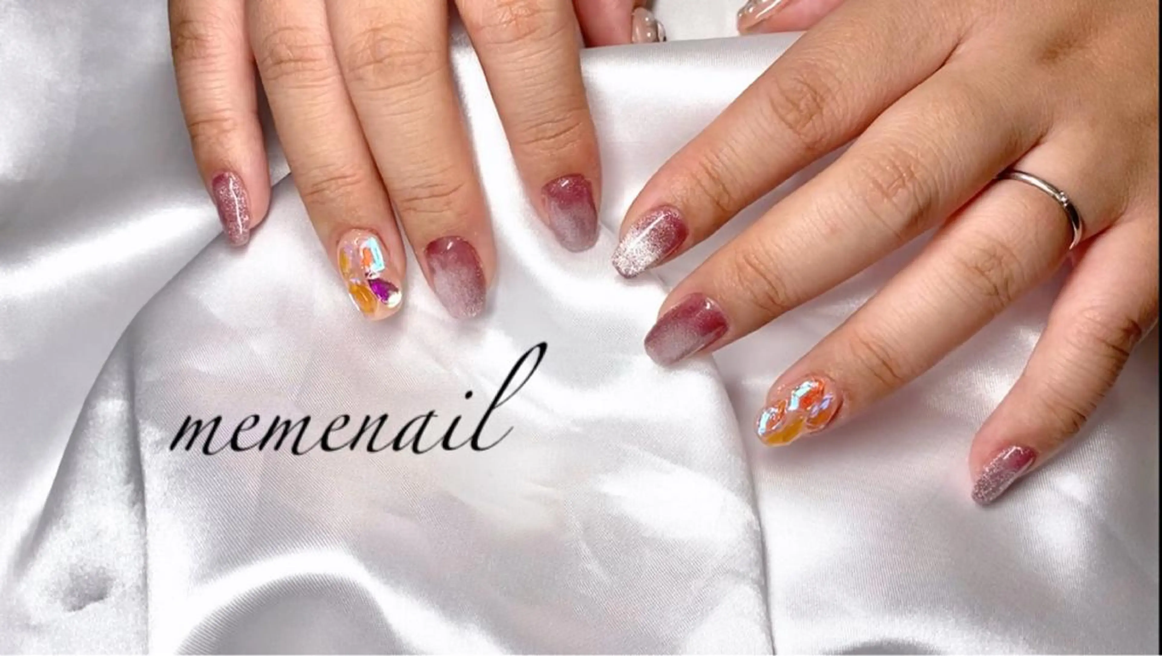 ネイル オーロラネイル キラキラネイル 韓国ネイル ストーンネイル ハンドネイル Noguchi Megumiのその他イメージ