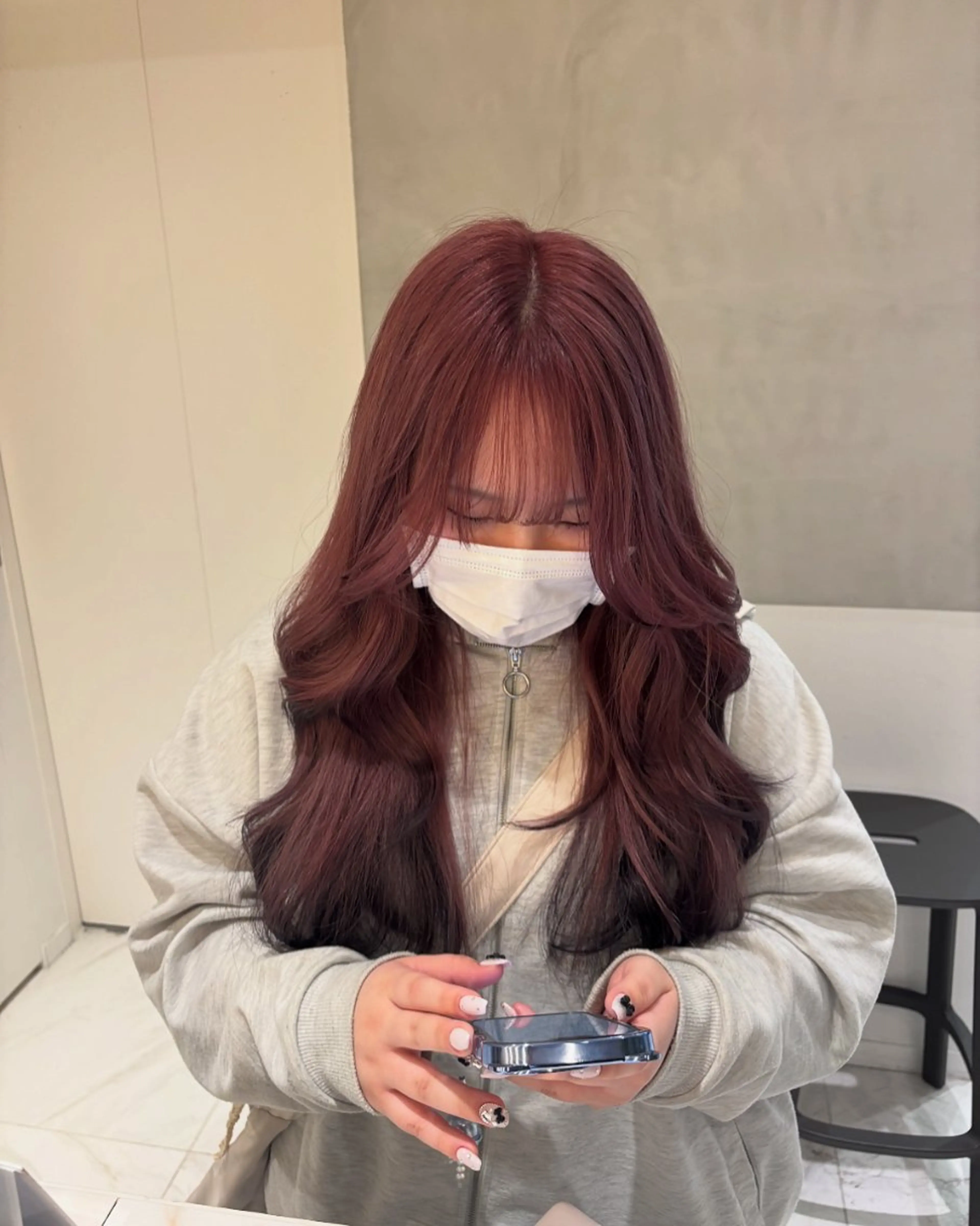 ロング カラー ヘアアレンジ 黒髪 レイヤーカット 似合わせカットカラー 💎モエのヘアスタイル