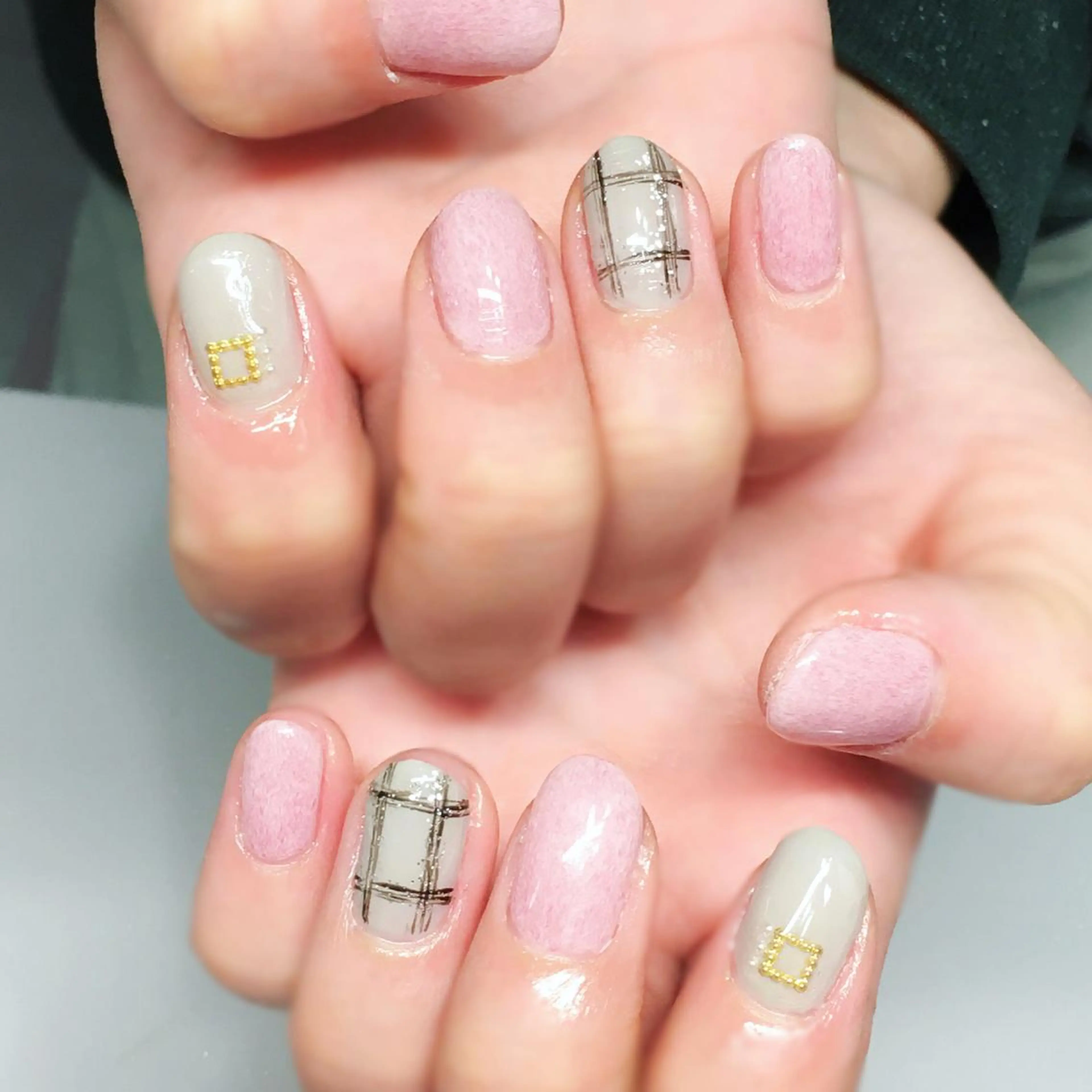 ネイル ジェルネイル オフィスネイル ピンク シンプルネイル 冬ネイル Nyanco Nailのネイルデザイン