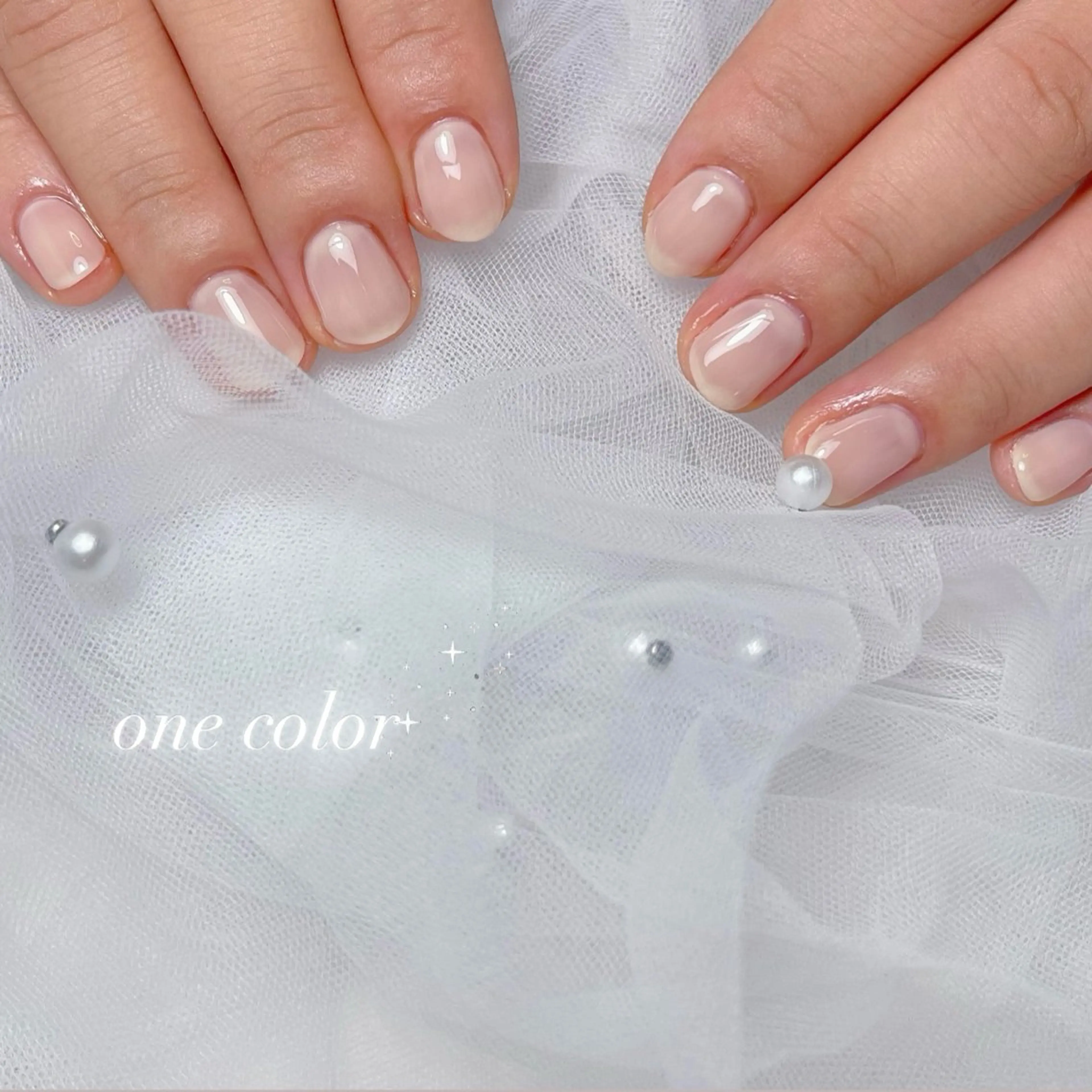 ネイル 長さ出し ジェルネイル 韓国ネイル ワンカラーネイル パラジェル ハンドネイル RE SALONのネイルデザイン