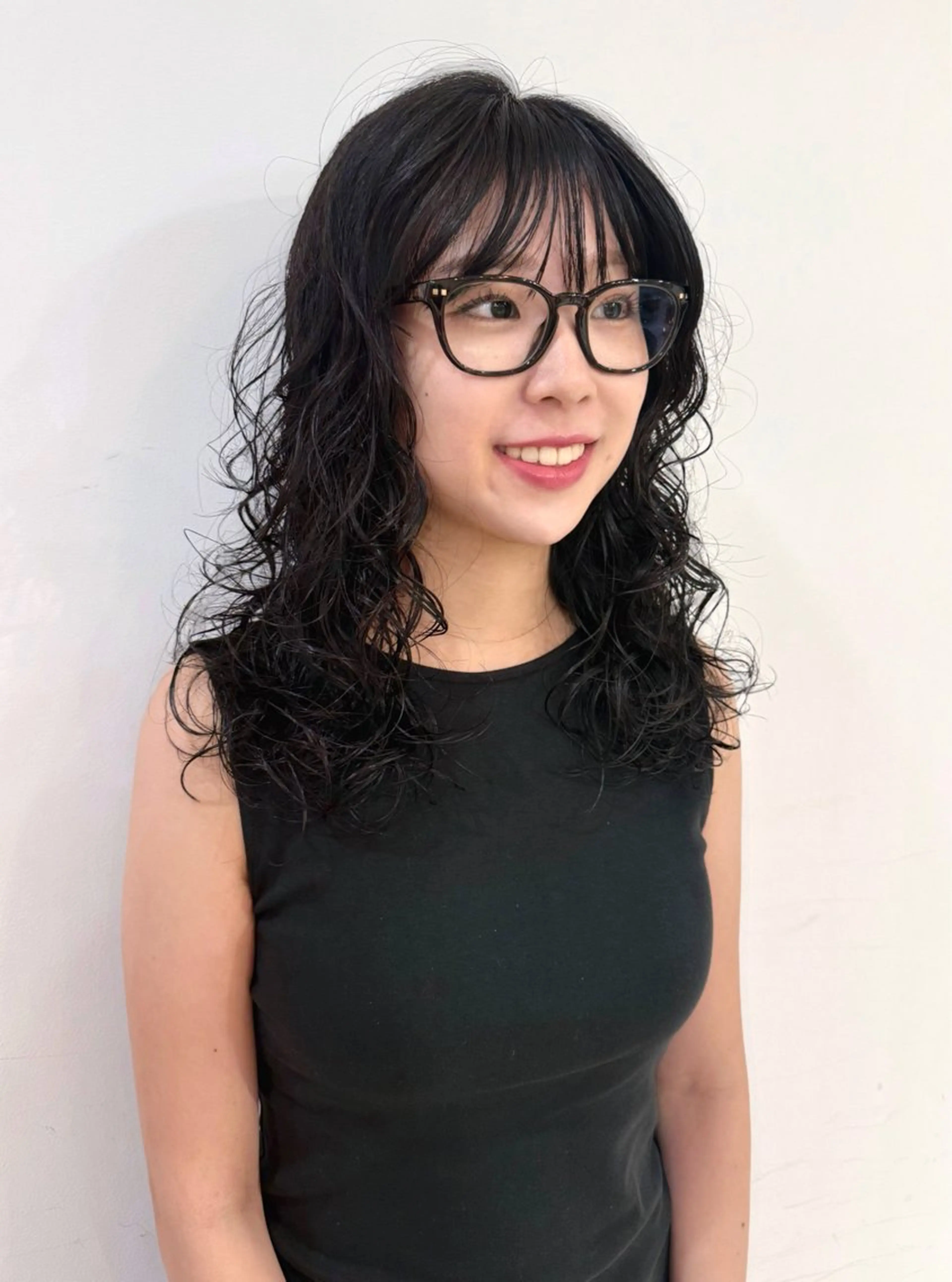 セミロング パーマ セミロングパーマ デジタルパーマ 韓国ヘア 🎀華澄のヘアスタイル