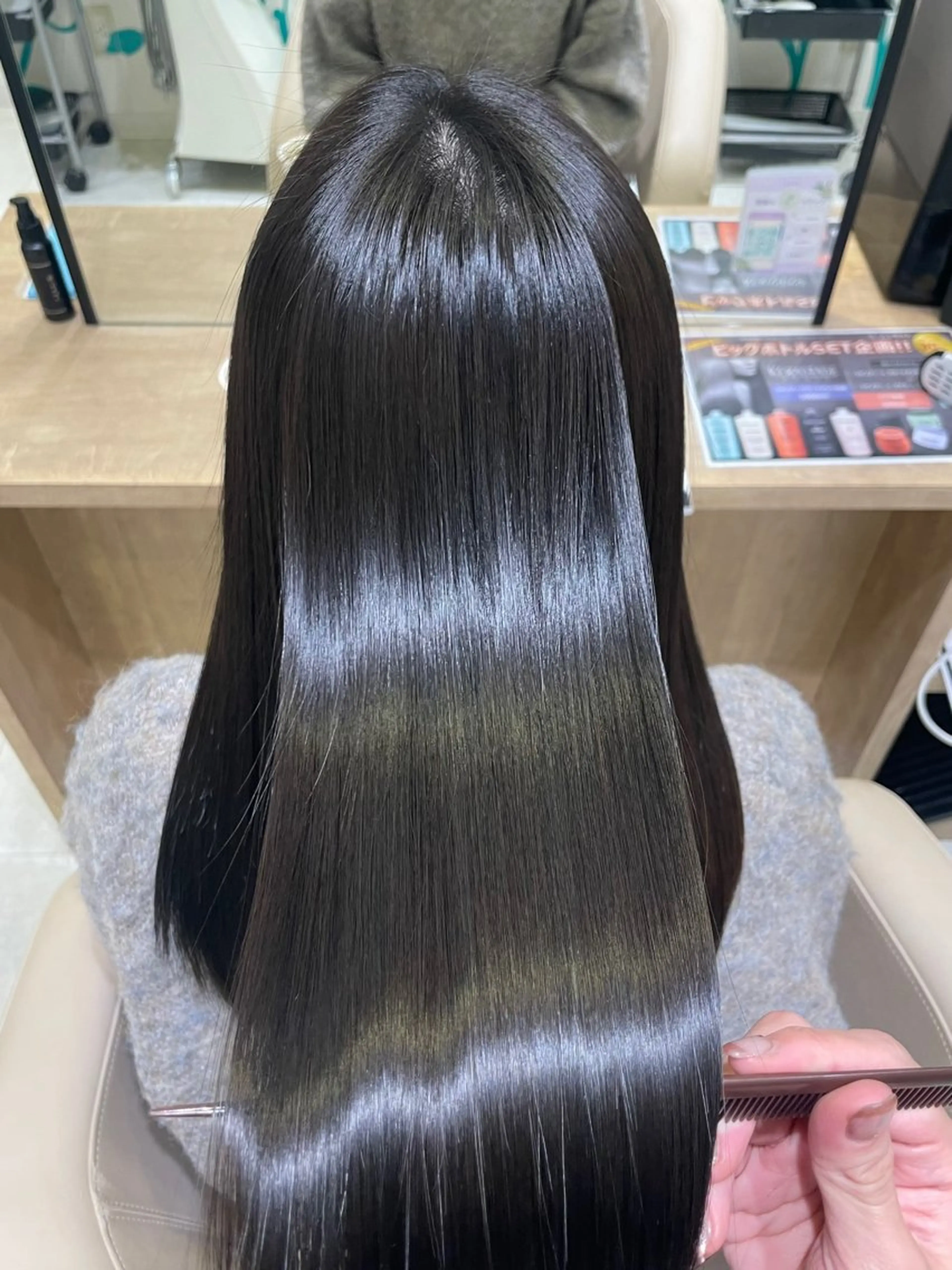 ロング カラー 黒髪 透明感カラー 髪質改善 縮毛矯正 トリートメント 野田 カレンのヘアスタイル