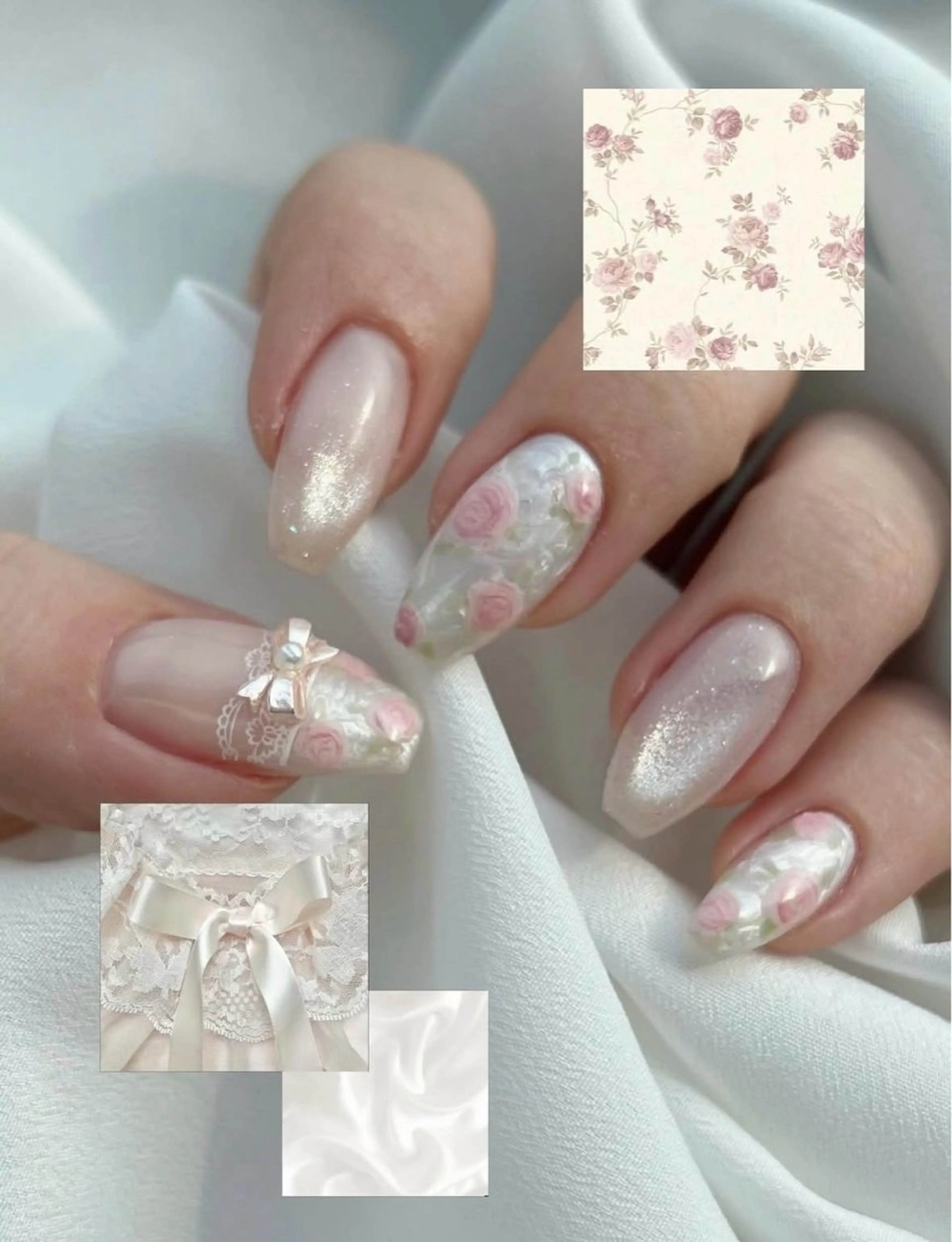 ネイル フレンチネイル ジェルネイル マグネットネイル 持ち込み ニュアンスネイル ハンドネイル Ribbonnail salonのネイルデザイン