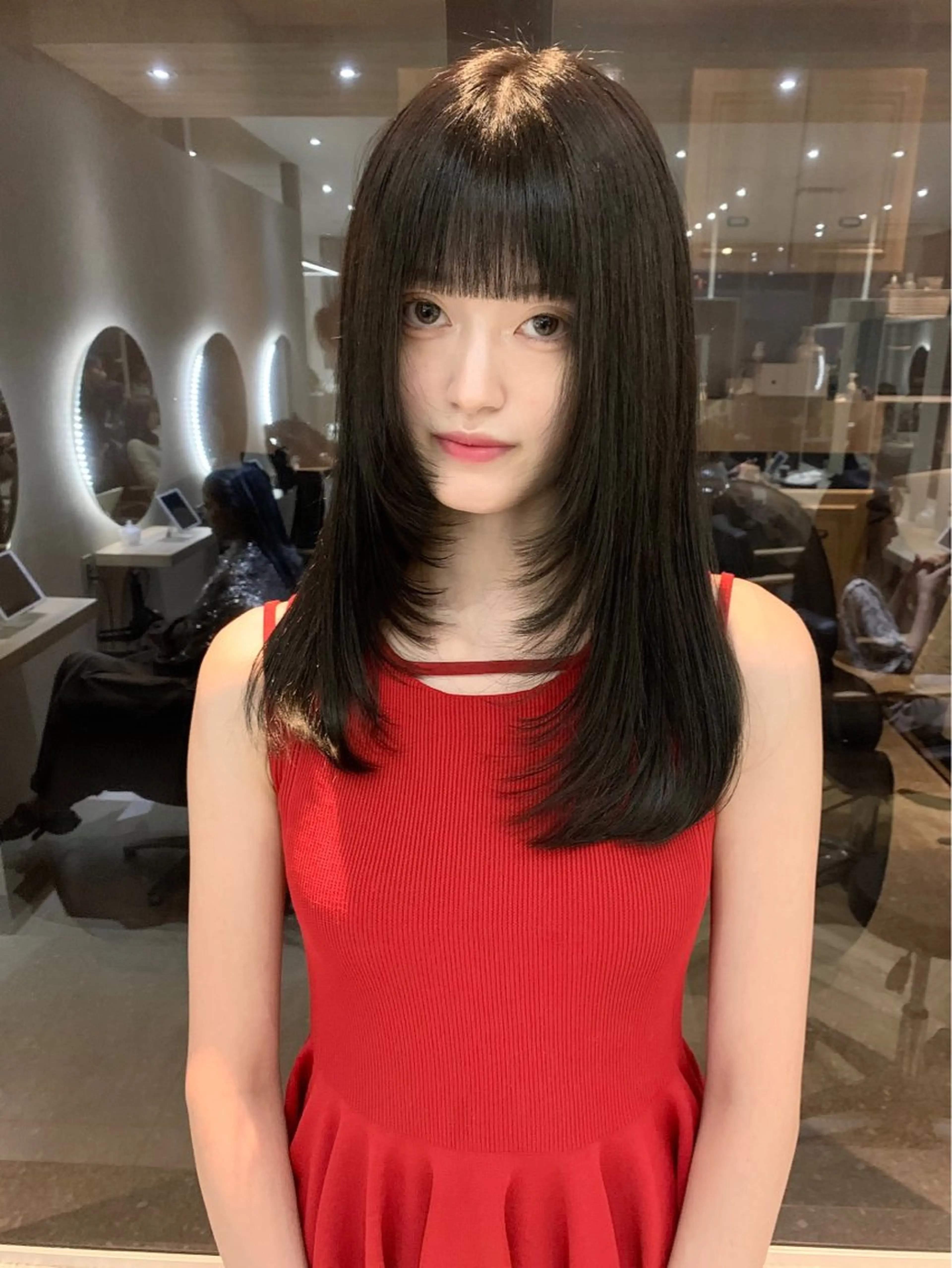 セミロング カラー 韓国ヘア🇰🇷/ 顔周り/松田光里のヘアスタイル