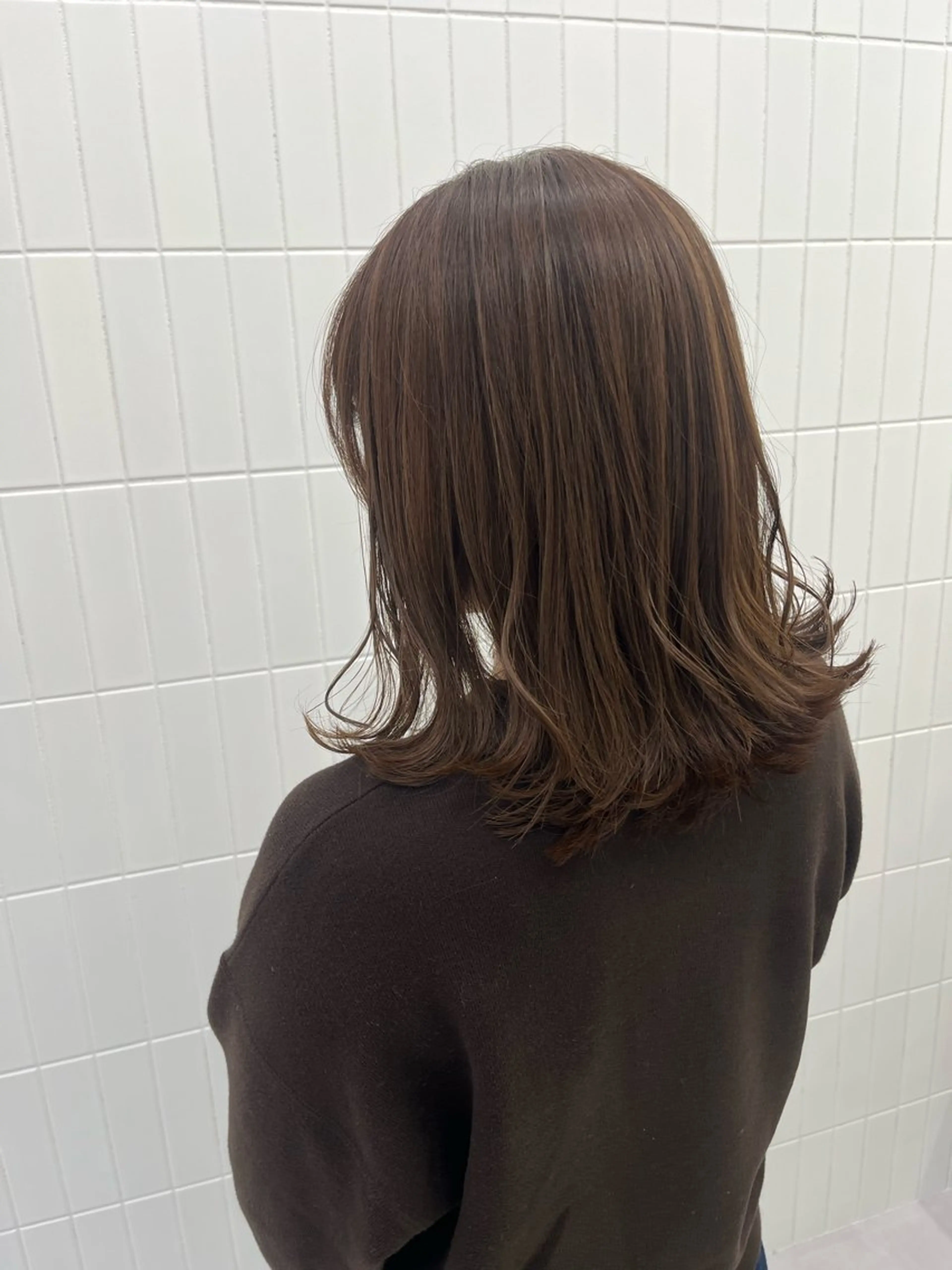 ミディアム カラー ベージュカラー ブラウンカラー ブラウンベージュ カット ヘアカラー トリートメント 髪質改善縮毛矯正/暖 色カラー/ウエダカナのヘアスタイル