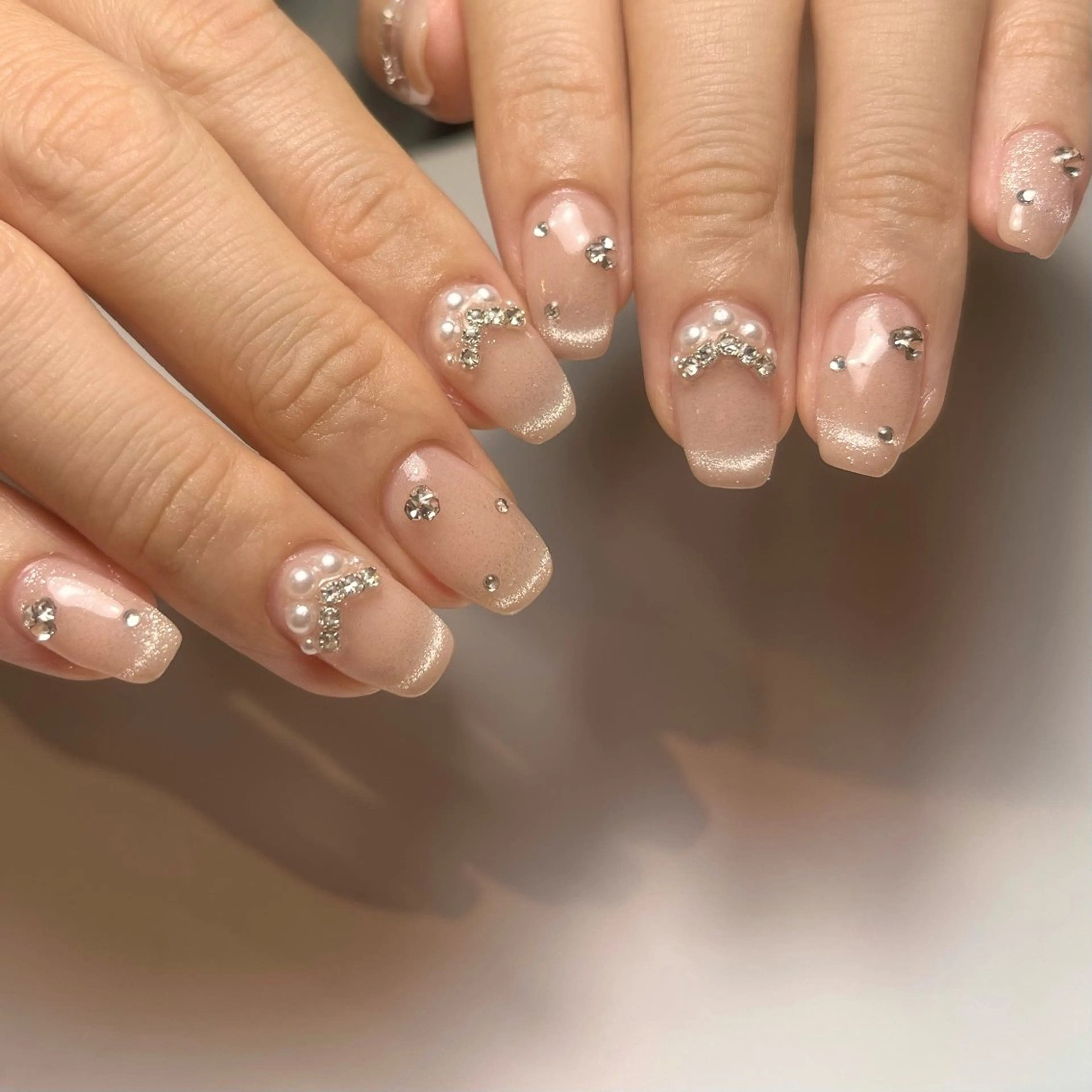 ネイル フレンチネイル マグネットネイル マグネットフレンチ ハンドネイル ballie／小野原 なつみのネイルデザイン