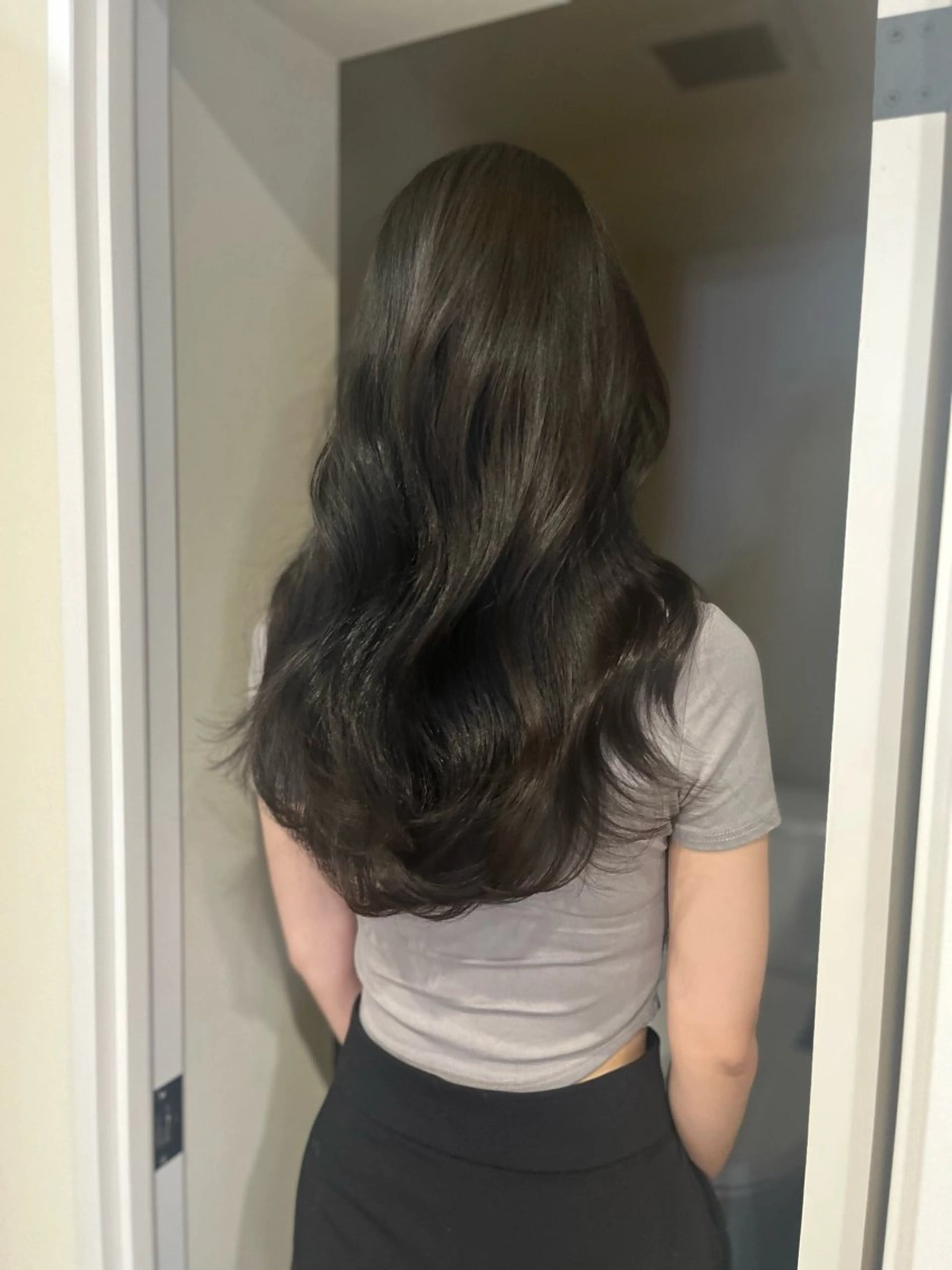 ロング カラー ブリーチなしWカラー /レイヤーカット大阪のヘアスタイル