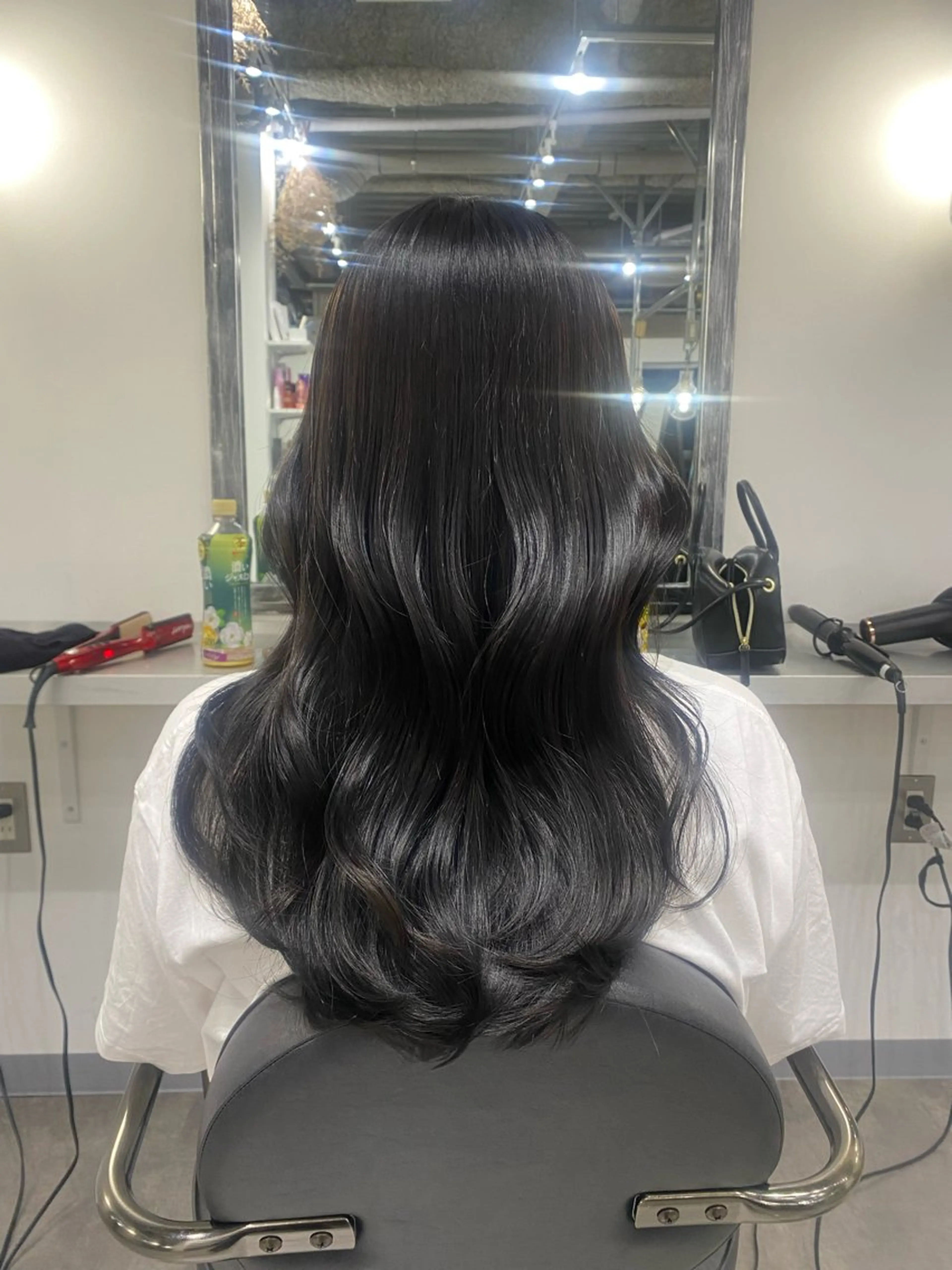 ロング カラー 黒髪 ENV船橋 櫻井ちののヘアスタイル