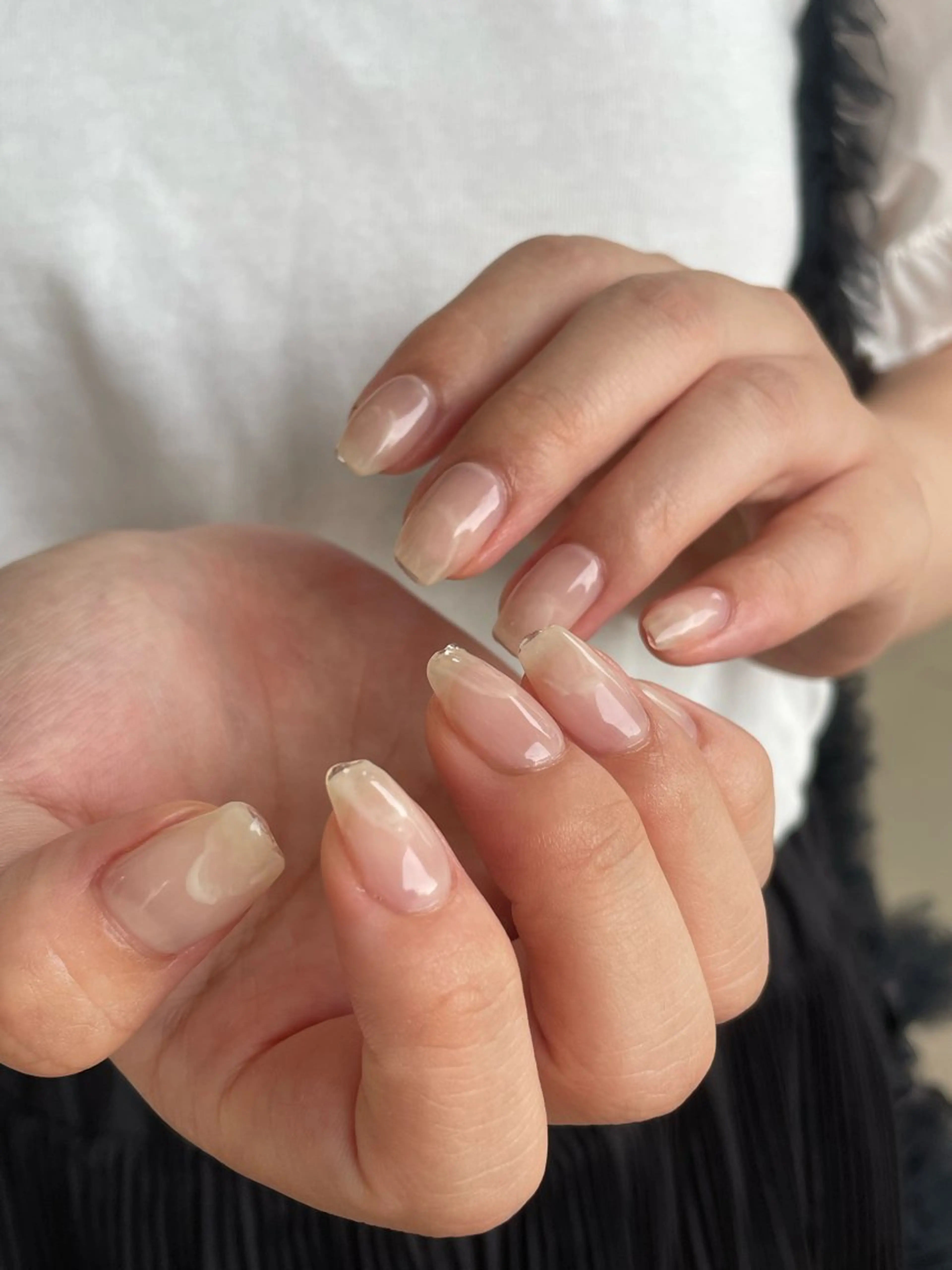 ネイル 氷ネイル・うるうるネイル ワンカラーネイル GLUCK nail kanamiのネイルデザイン