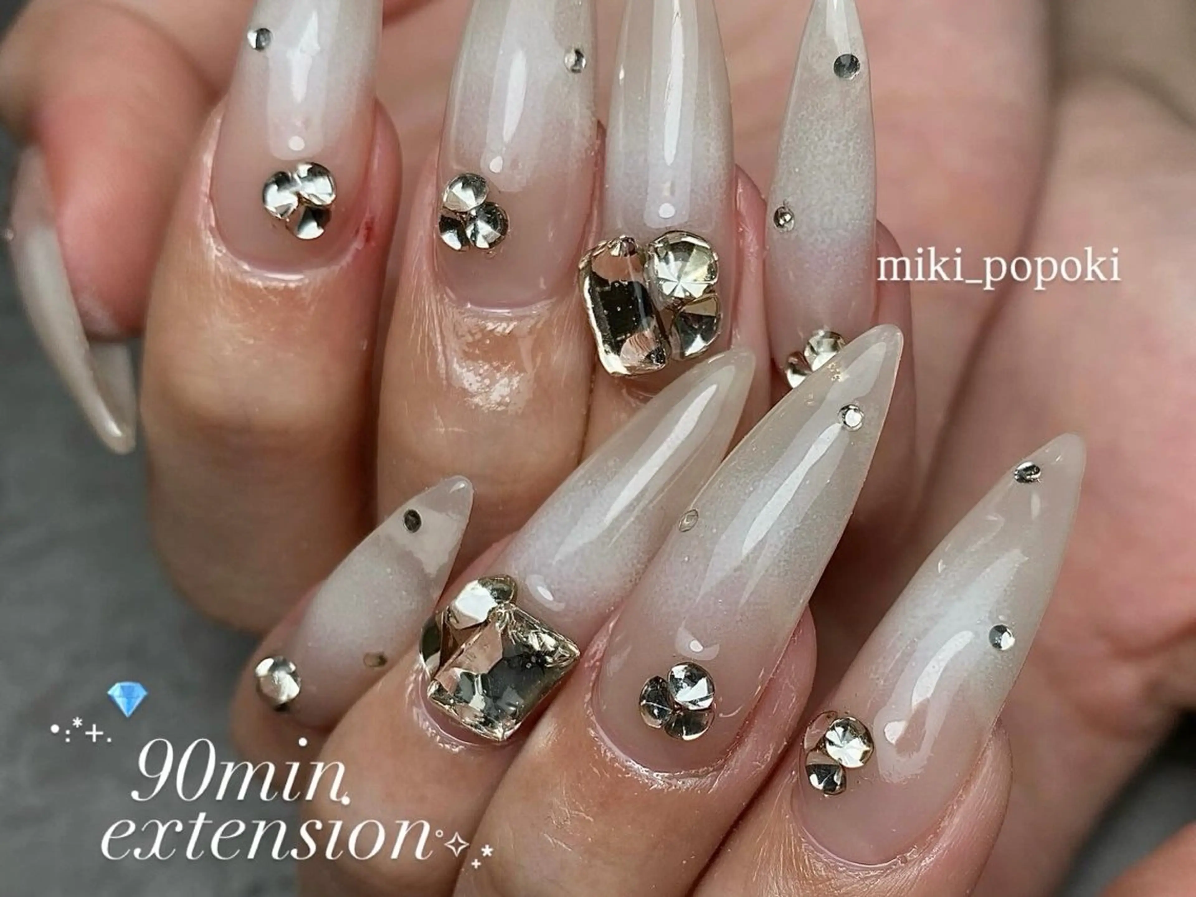 ネイル ロングネイル ハンドネイル popo-nail所属・個性派/ちゅるん/ モチ好評◎｜MIKIのネイルデザイン