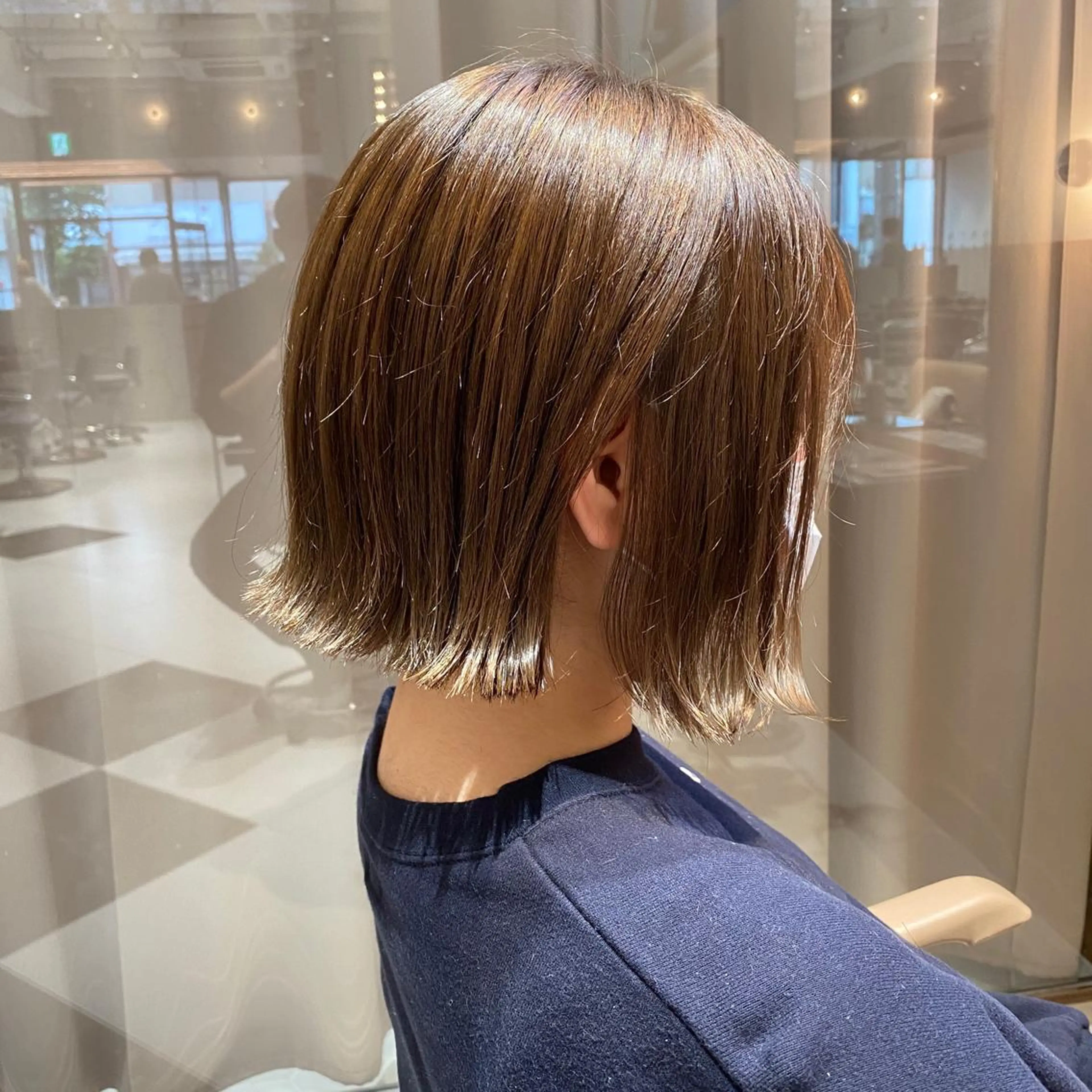 ショート カラー ショートボブ アッシュ アッシュグレー バレイヤージュ ベージュカラー ボブ/ハイトーン 福生Radix 下田のヘアスタイル