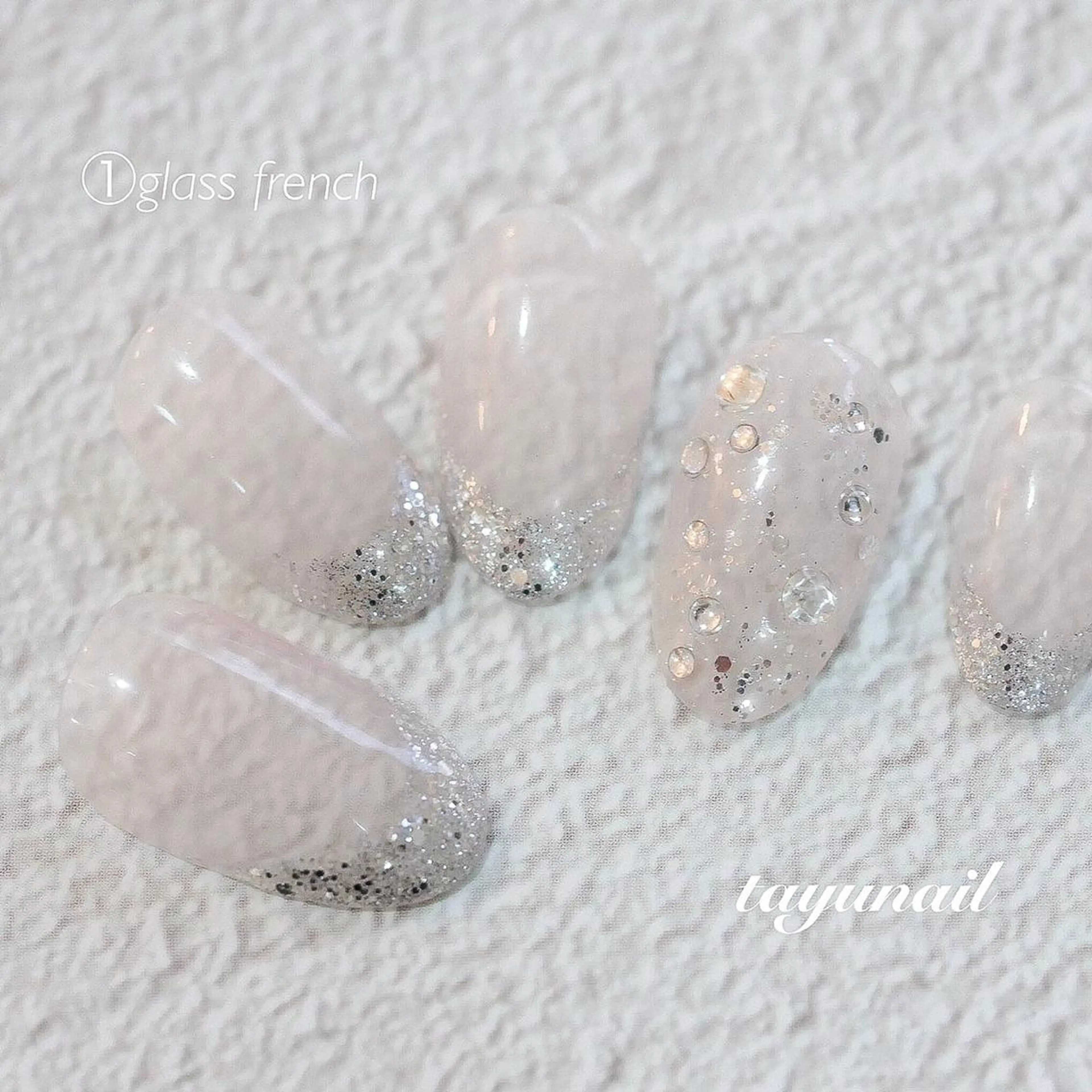 ネイル アートネイル ブルー フットネイル フレンチネイル ジェルネイル ネイルサロン 【たゆnail】のネイルデザイン