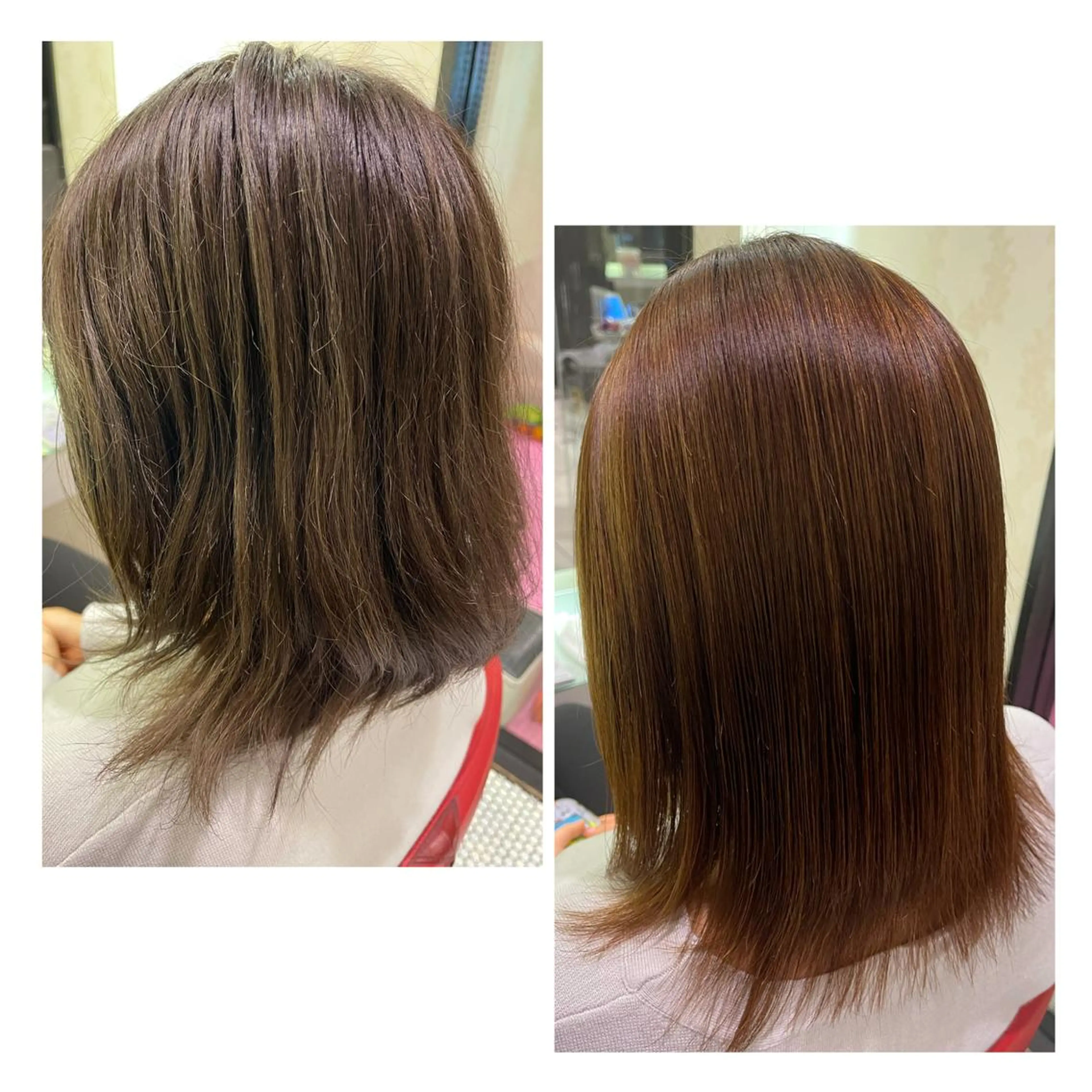 ミディアム くせ毛 学生 髪質改善 レイヤーカット 縮毛矯正 縮毛矯正 トリートメント 圧倒的美髪ストレート ツダケイタロウのヘアスタイル