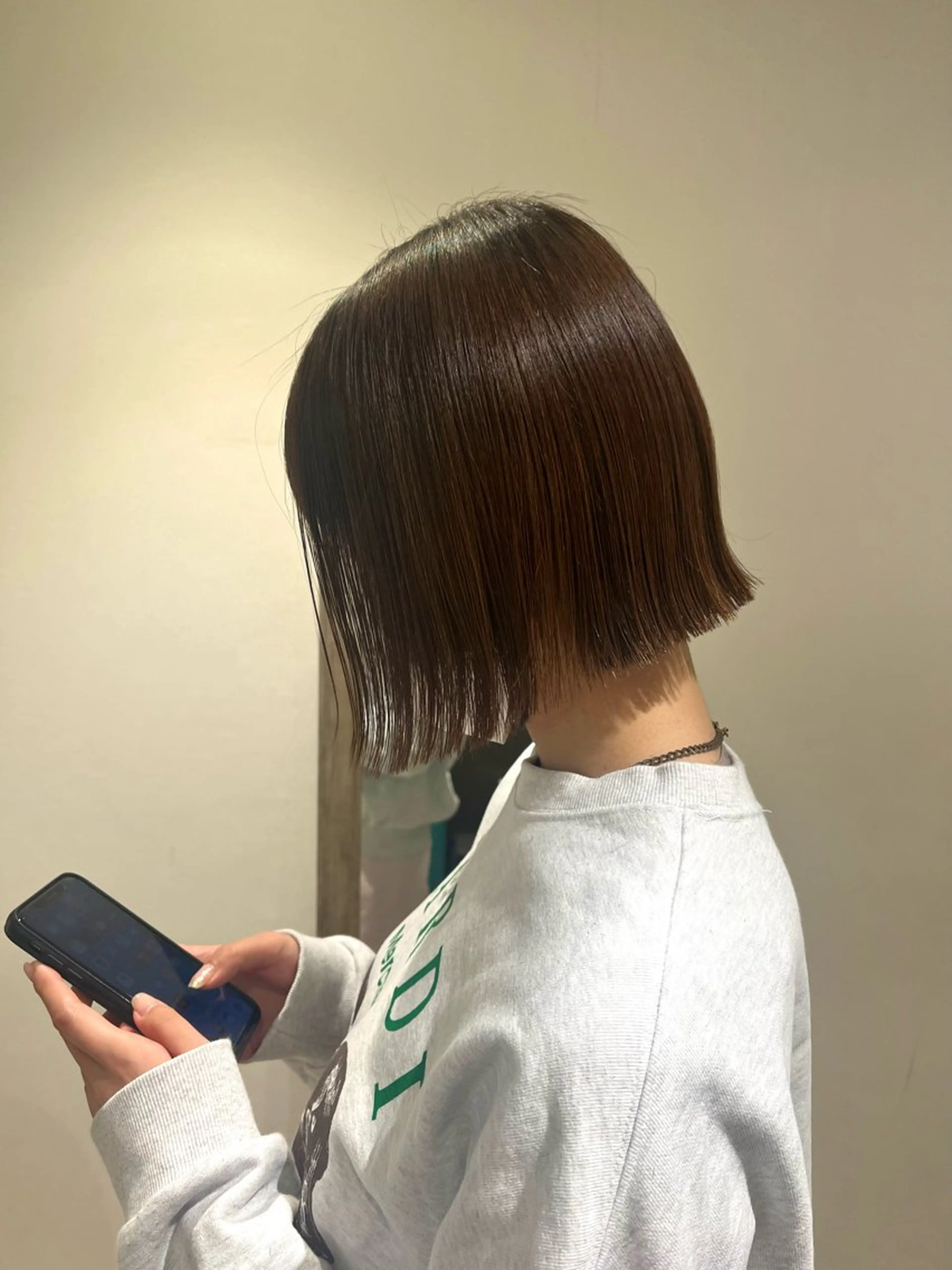 ショート カラー カット パーマ 地毛風ストレート ミニボブ🌷江梨🍎のヘアスタイル