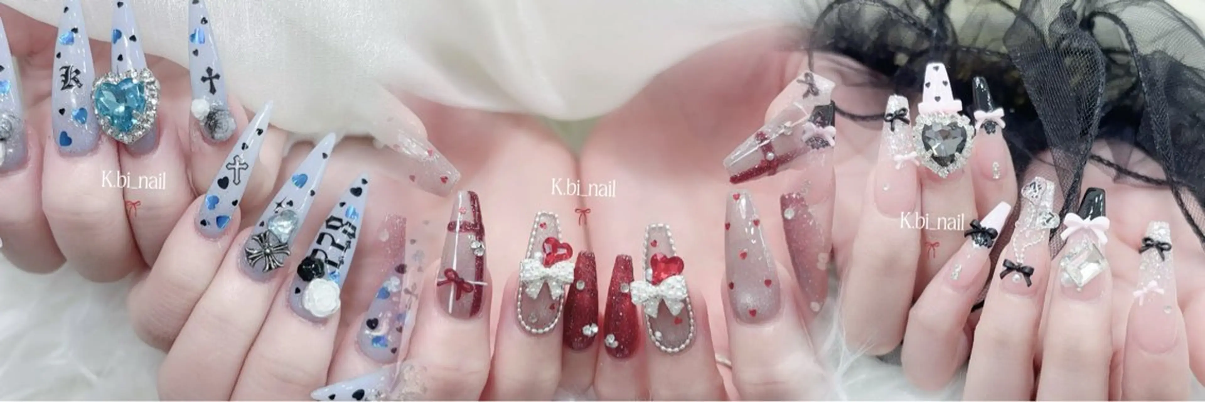 ネイル 成人式 ハンドネイル K.bi_nail ネイル長さ出し専門店のネイルデザイン