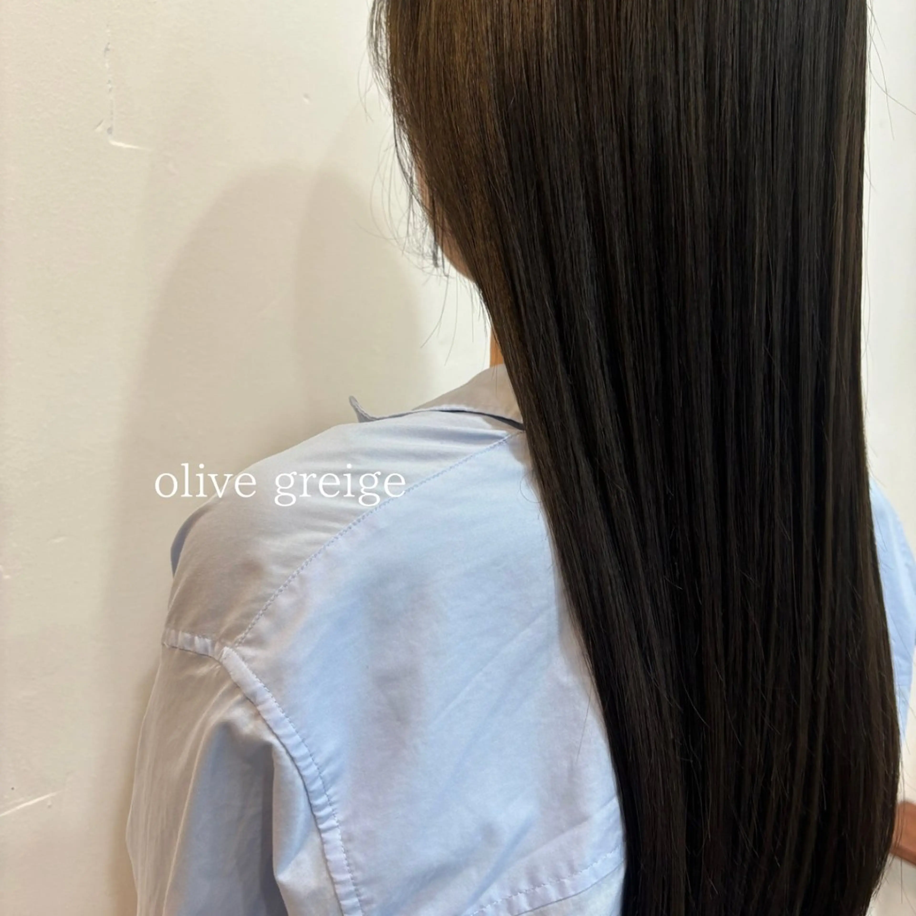 ロング カラー 透明感カラー グレージュ オリーブグレージュ オリーブグレー カット 縮毛矯正 トリートメント 透明感カラー/髪質 改善 YUKAのヘアスタイル