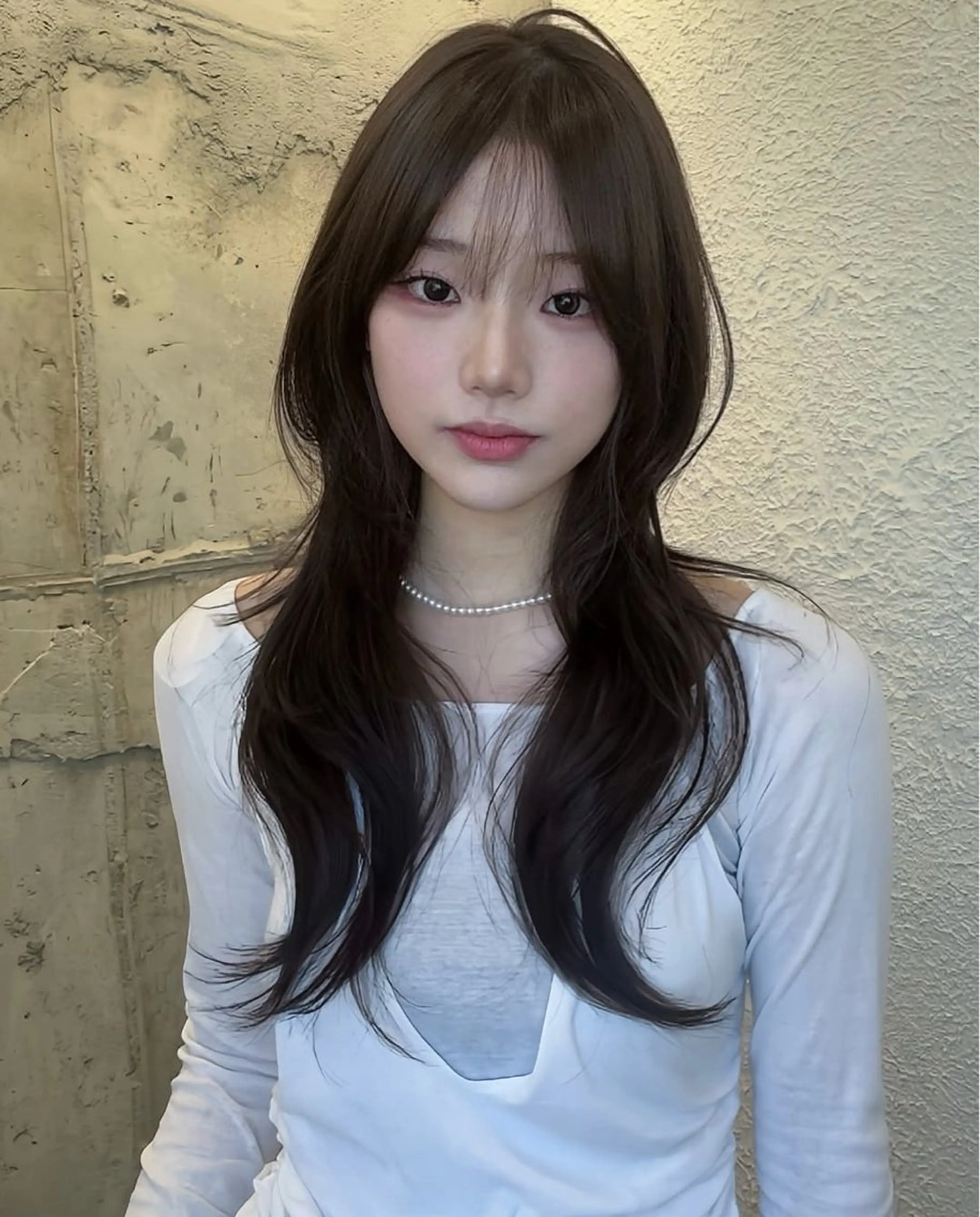 ロング カット ヘアカラー 韓国／ハッシュカット ／透明感カラー／金野のヘアスタイル