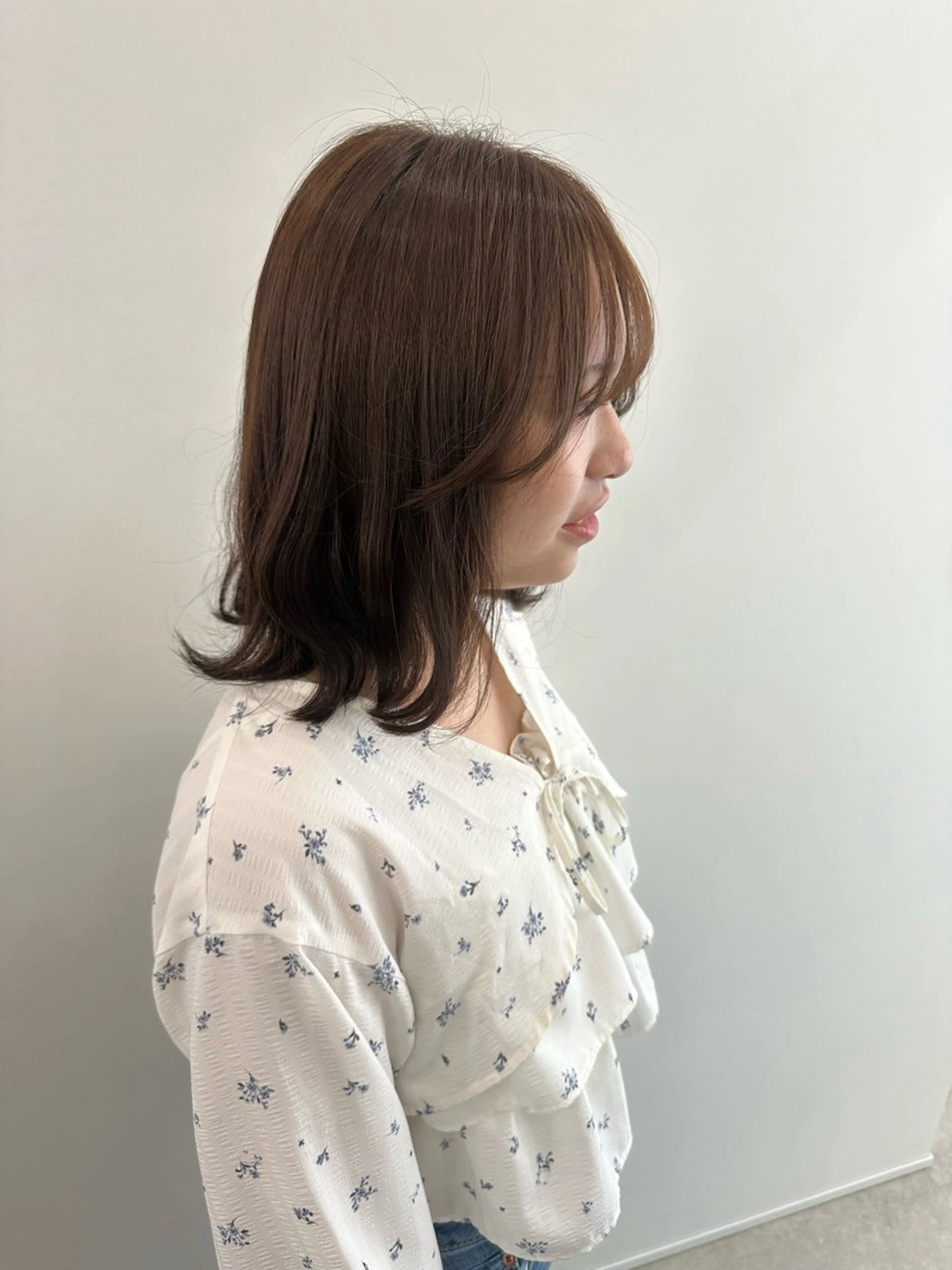 ミディアム カラー カット ヘアカラー トリートメント レイヤー/ナチュラル 💐nao.のヘアスタイル