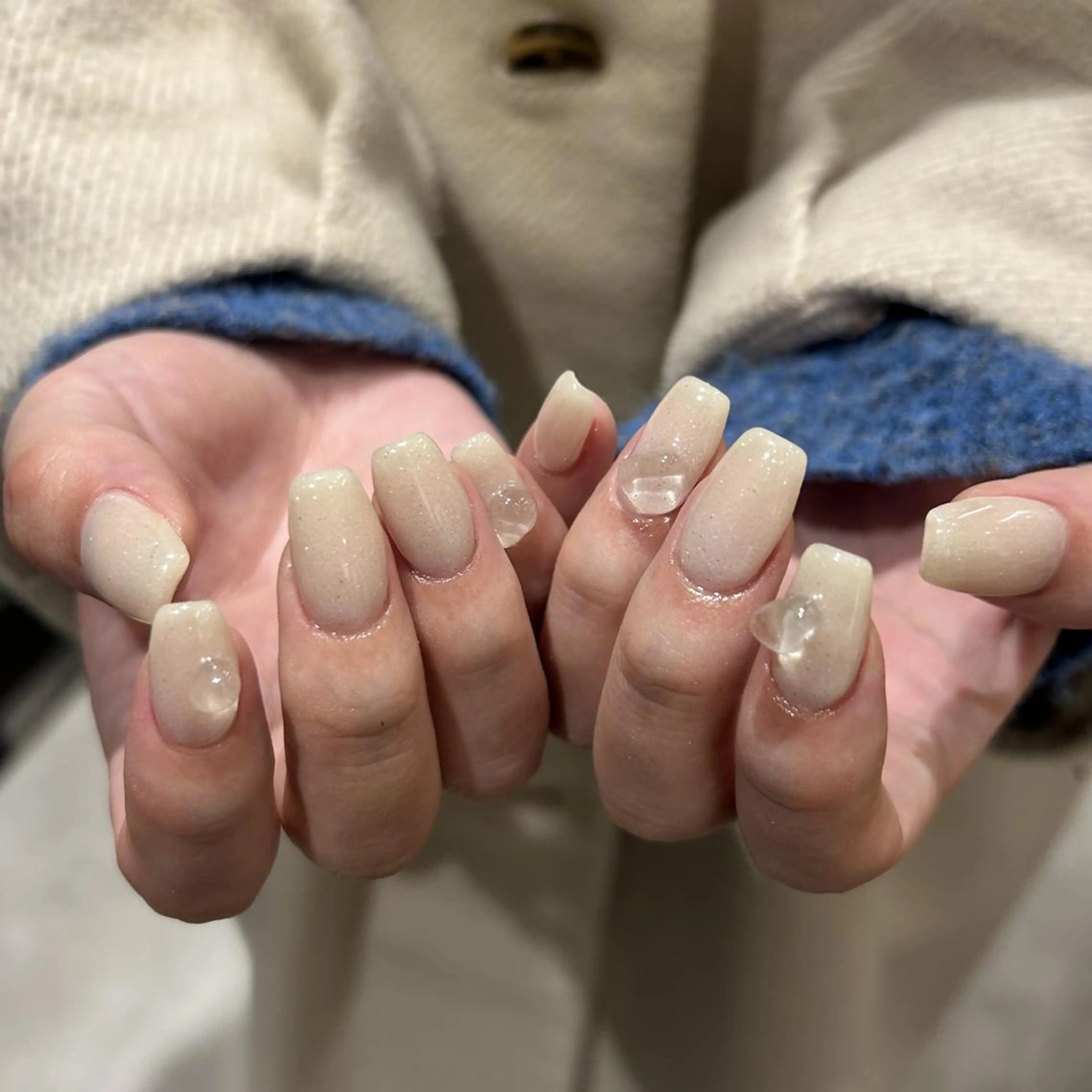 ネイル オーロラネイル ジェルネイル 氷ネイル・うるうるネイル 韓国ネイル ミラーネイル nails TOKYOのネイルデザイン