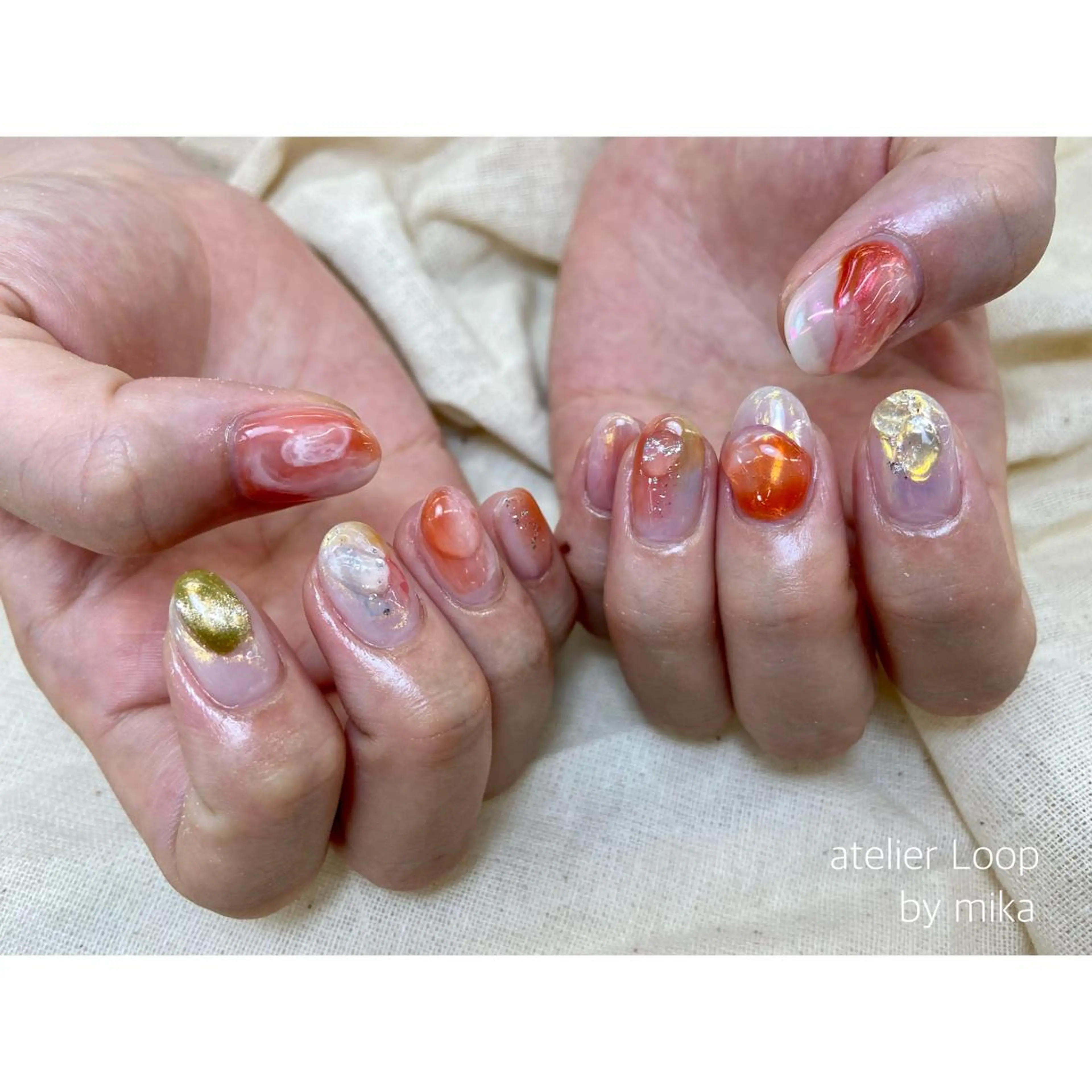 ネイル クリアネイル マグネットネイル ニュアンスネイル ハンドネイル atelierLoopbyshiho所属・atelier Loop♪MIKAのネイルデザイン