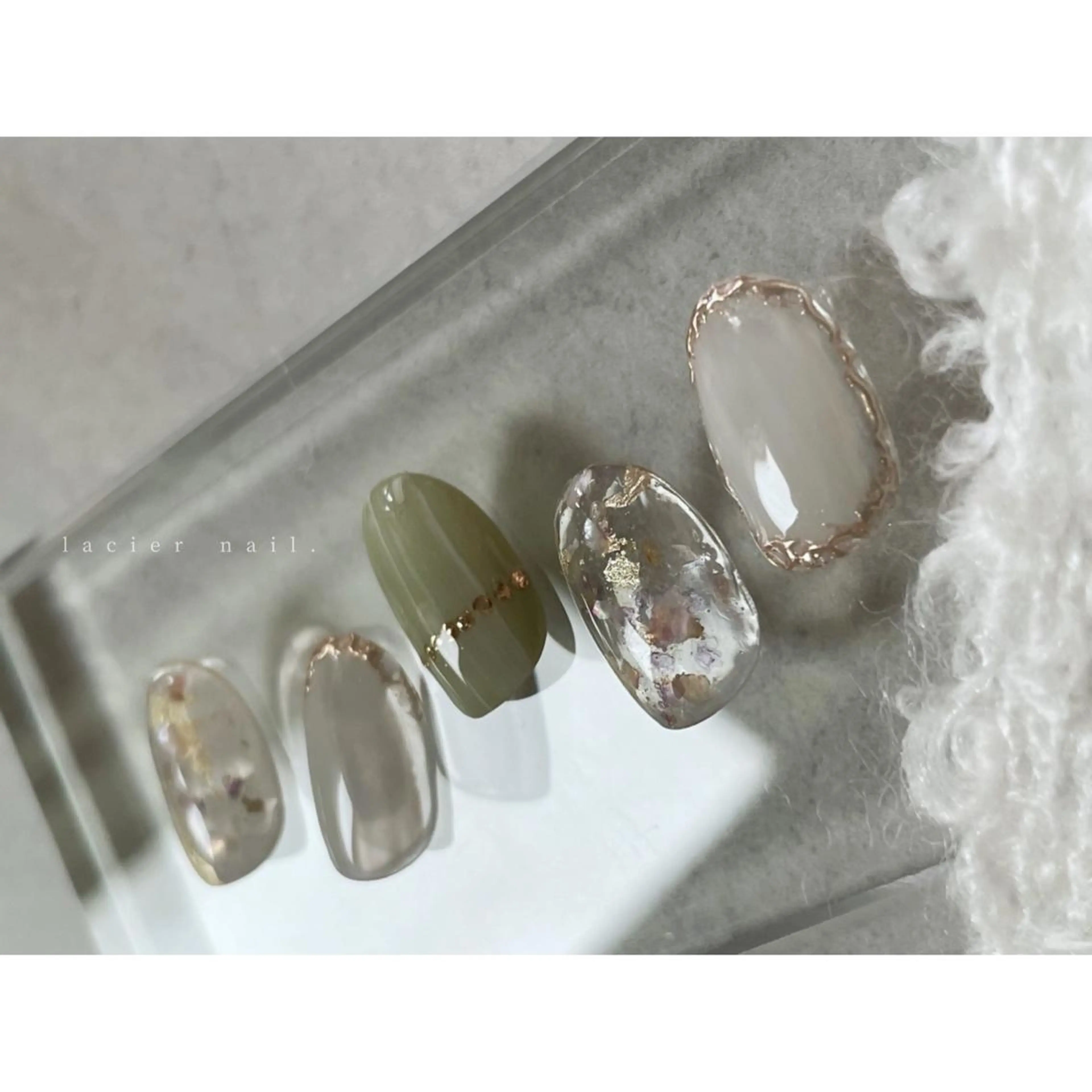 ネイル アートネイル フレンチネイル 氷ネイル・うるうるネイル マグネットネイル ミラーネイル lacier nailのネイルデザイン