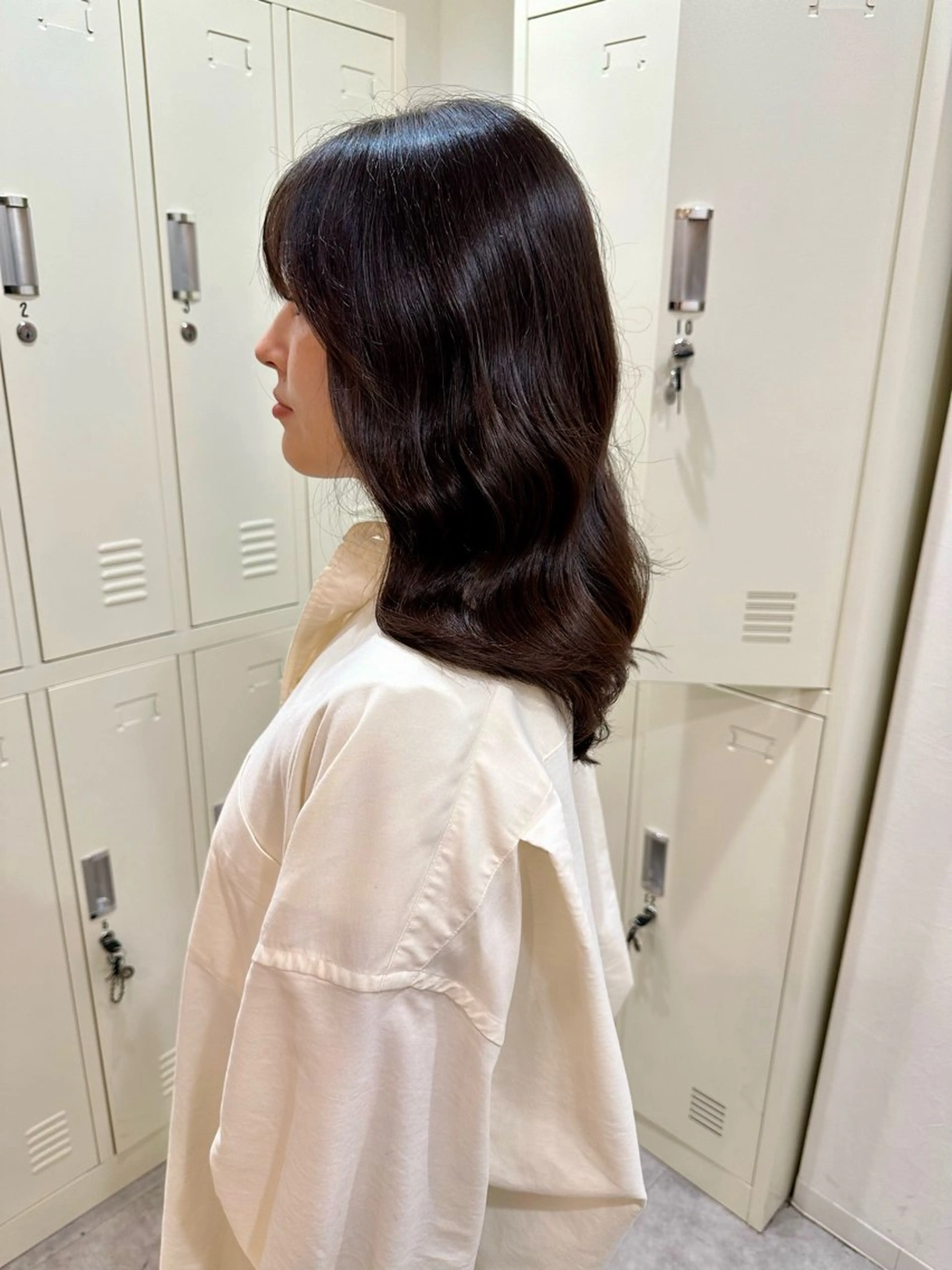 ロング カット ヘアカラー トリートメント 白髪ぼかしハイライト レイヤー川口　元気のヘアスタイル