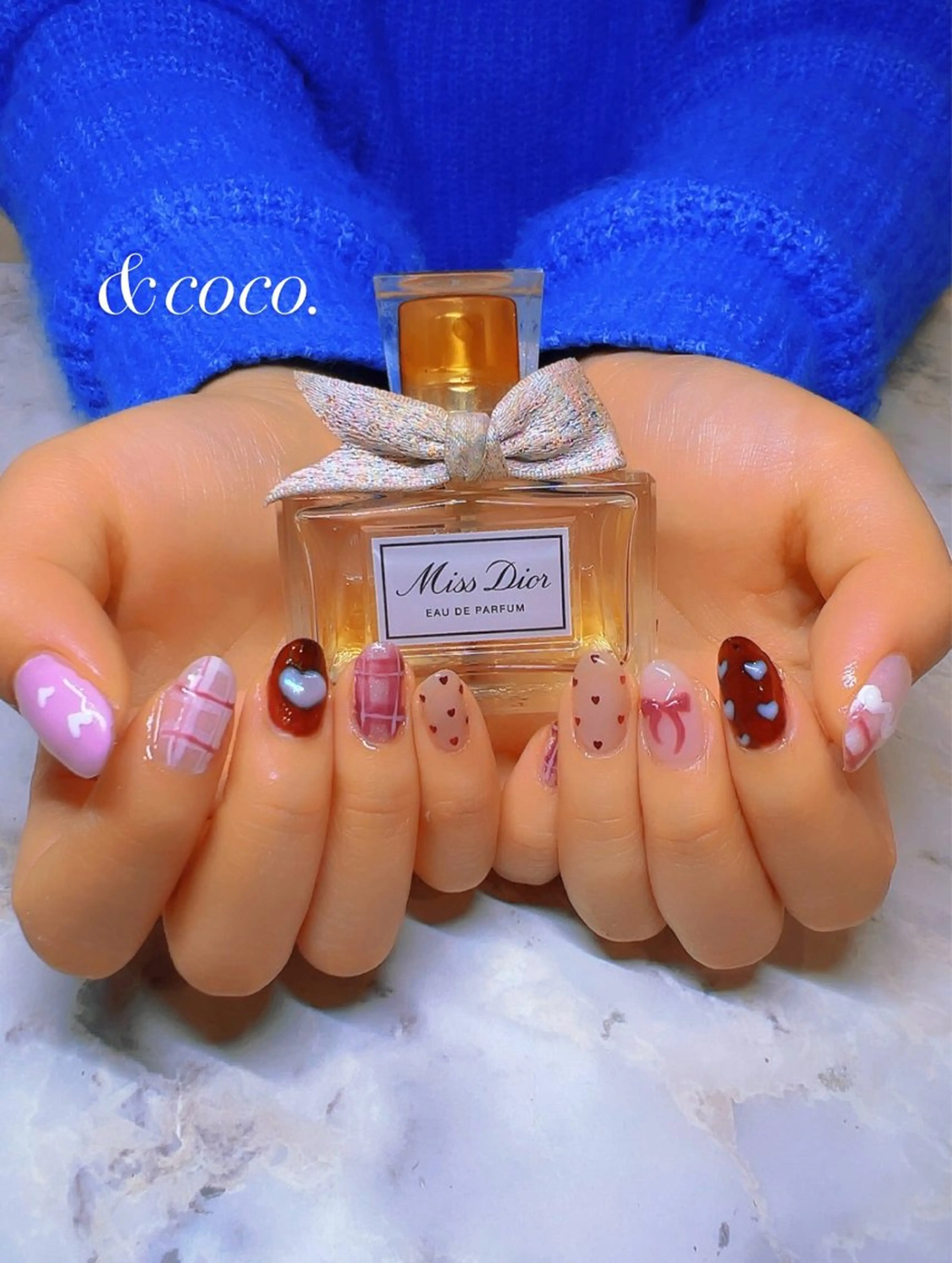 ネイル ガーリー バレンタイン ハンドネイル ＆ coco.のネイルデザイン