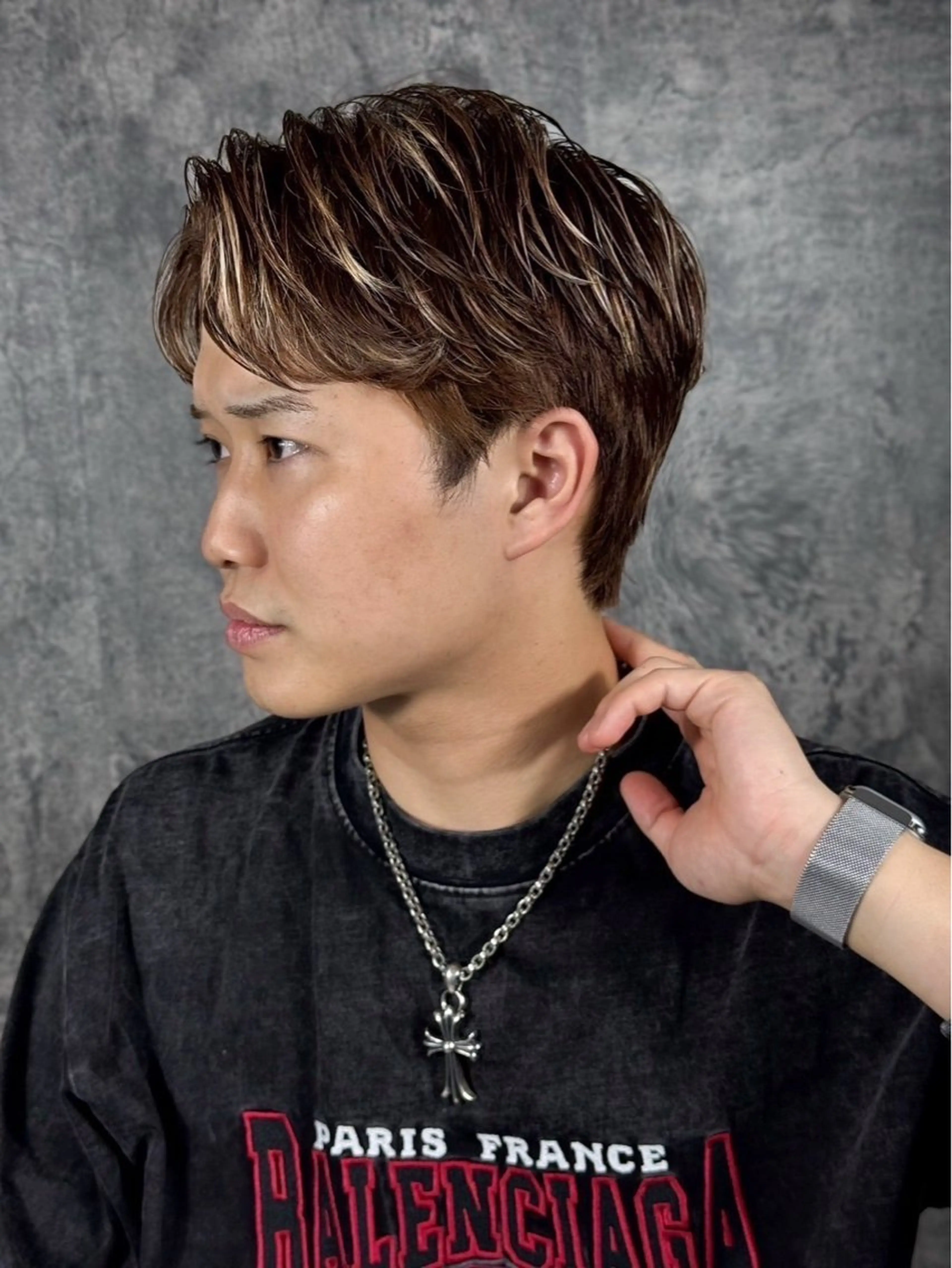ショート カラー パーマ メンズ 武井 凌のヘアスタイル