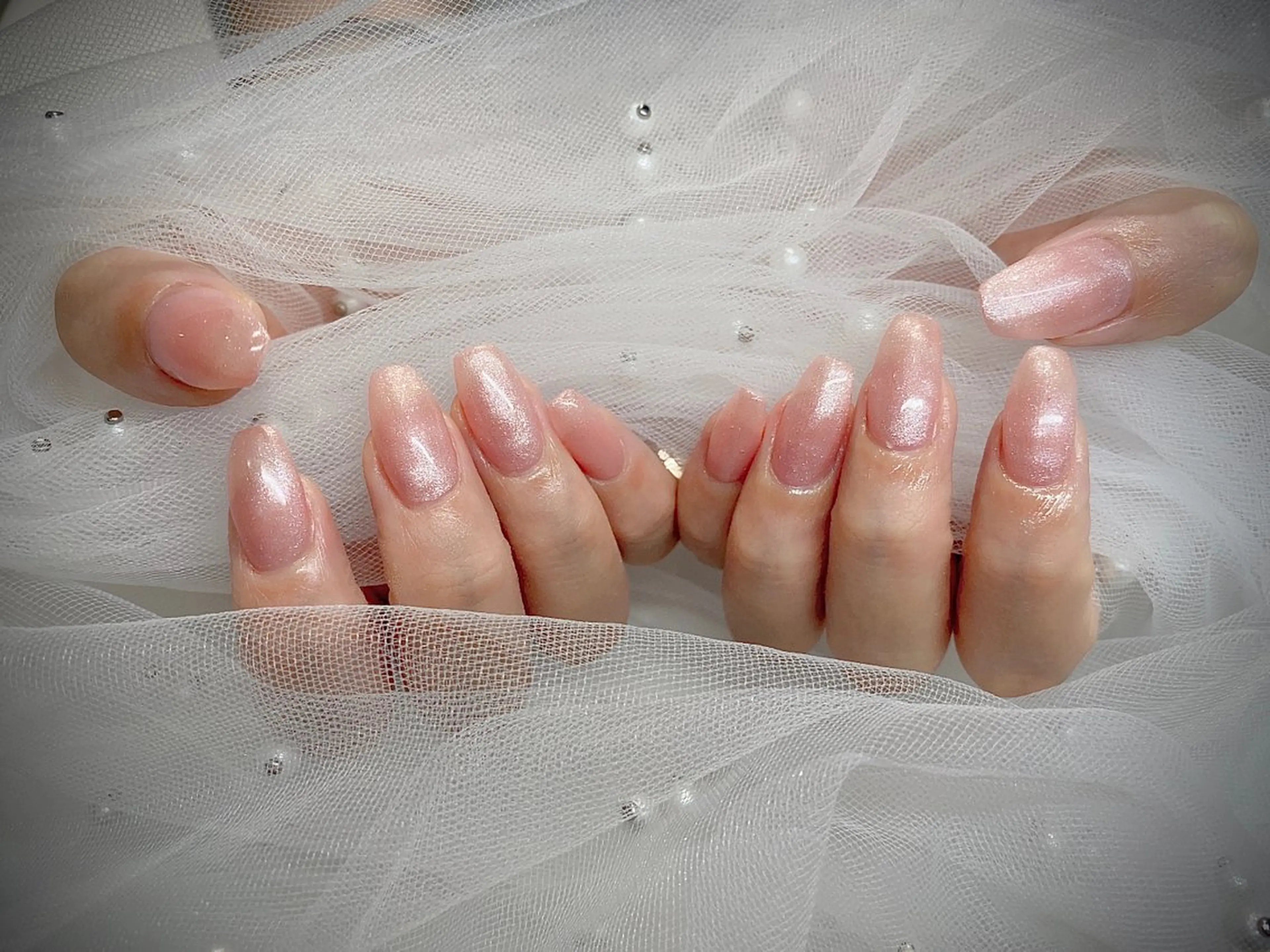 ネイル I-nailロング /ワンホン/キラキラのネイルデザイン