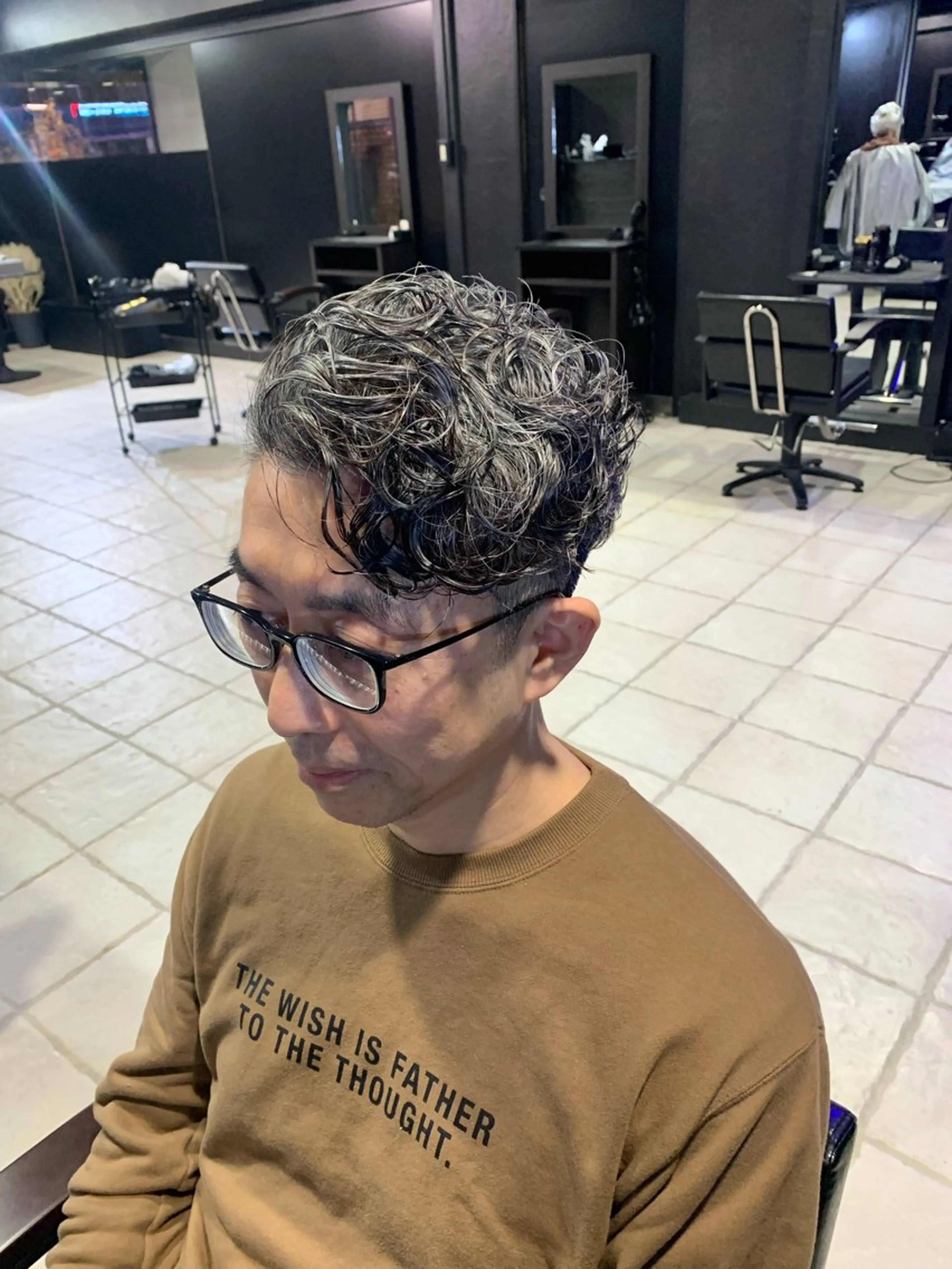 ミディアム メンズ カット パーマ ヘアセット メンズパーマ/難波/ 心斎橋　室園亮佑のヘアスタイル