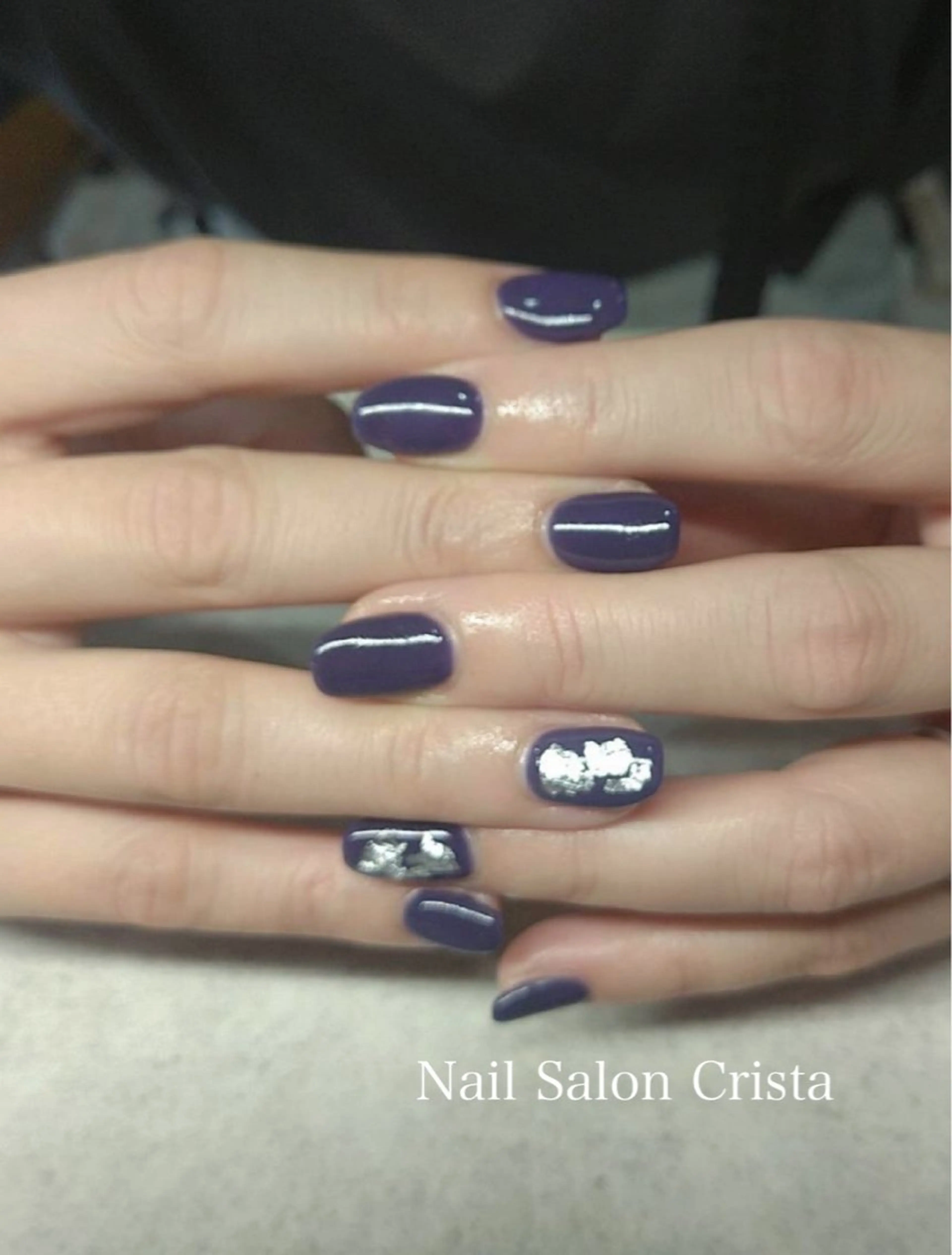 ネイル ジェルネイル ネイビー パラジェル ハンドネイル CRISTA MOMOのネイルデザイン