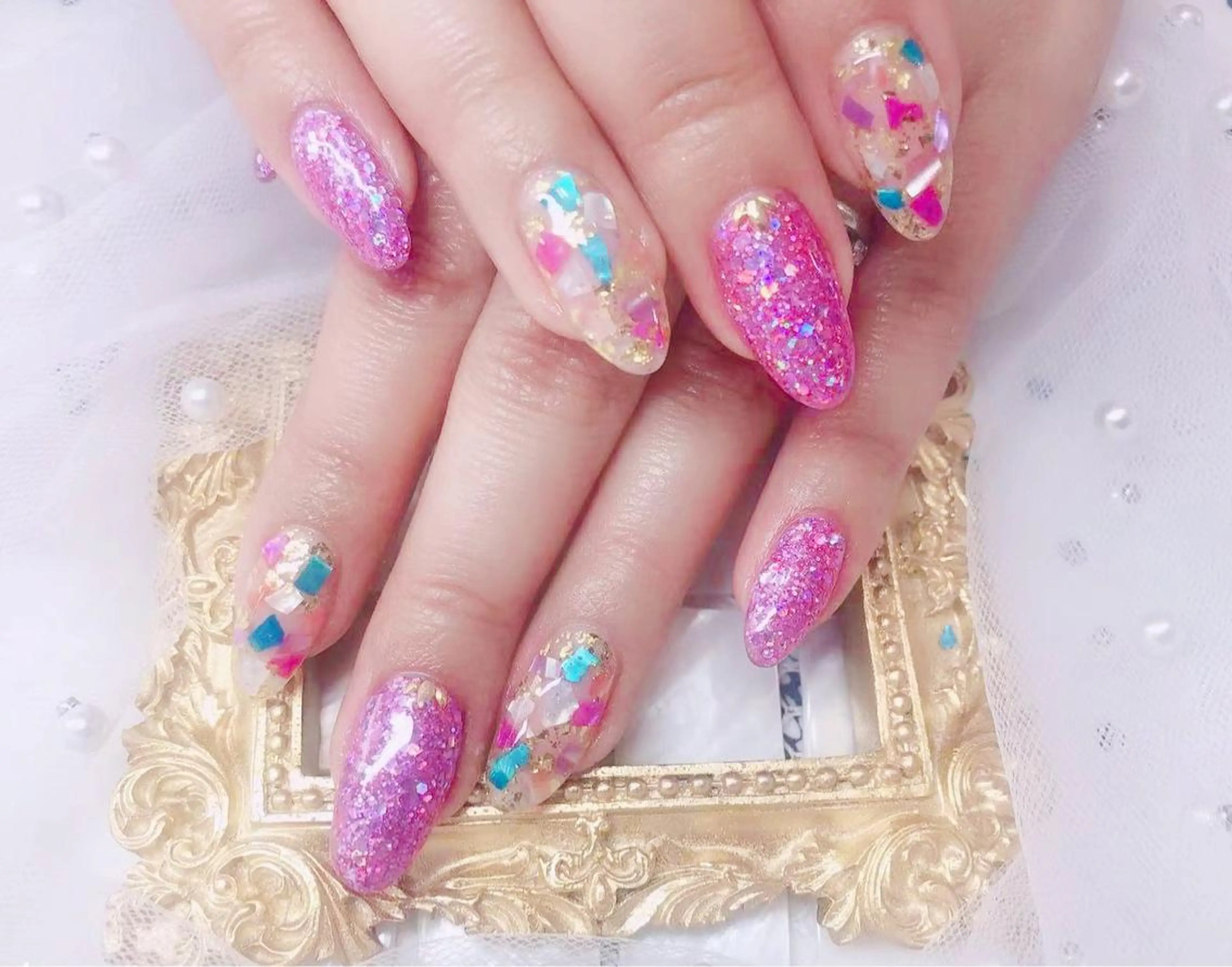 ネイル ハンドネイル マジック ミラーのネイルデザイン