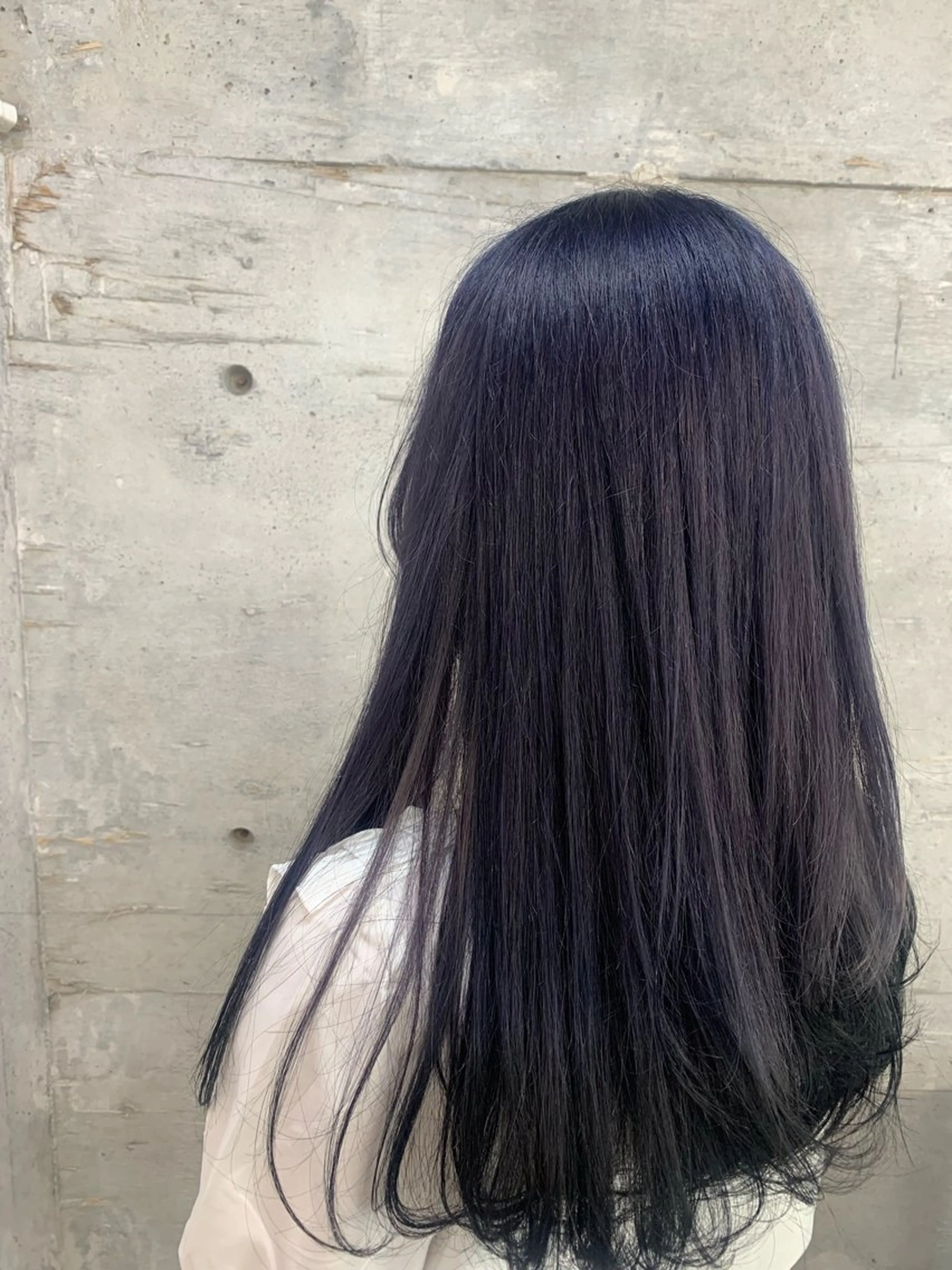 ロング カラー 黒髪 ブルーカラー ブルーラベンダー ラベンダーカラー カット …a みおのヘアスタイル