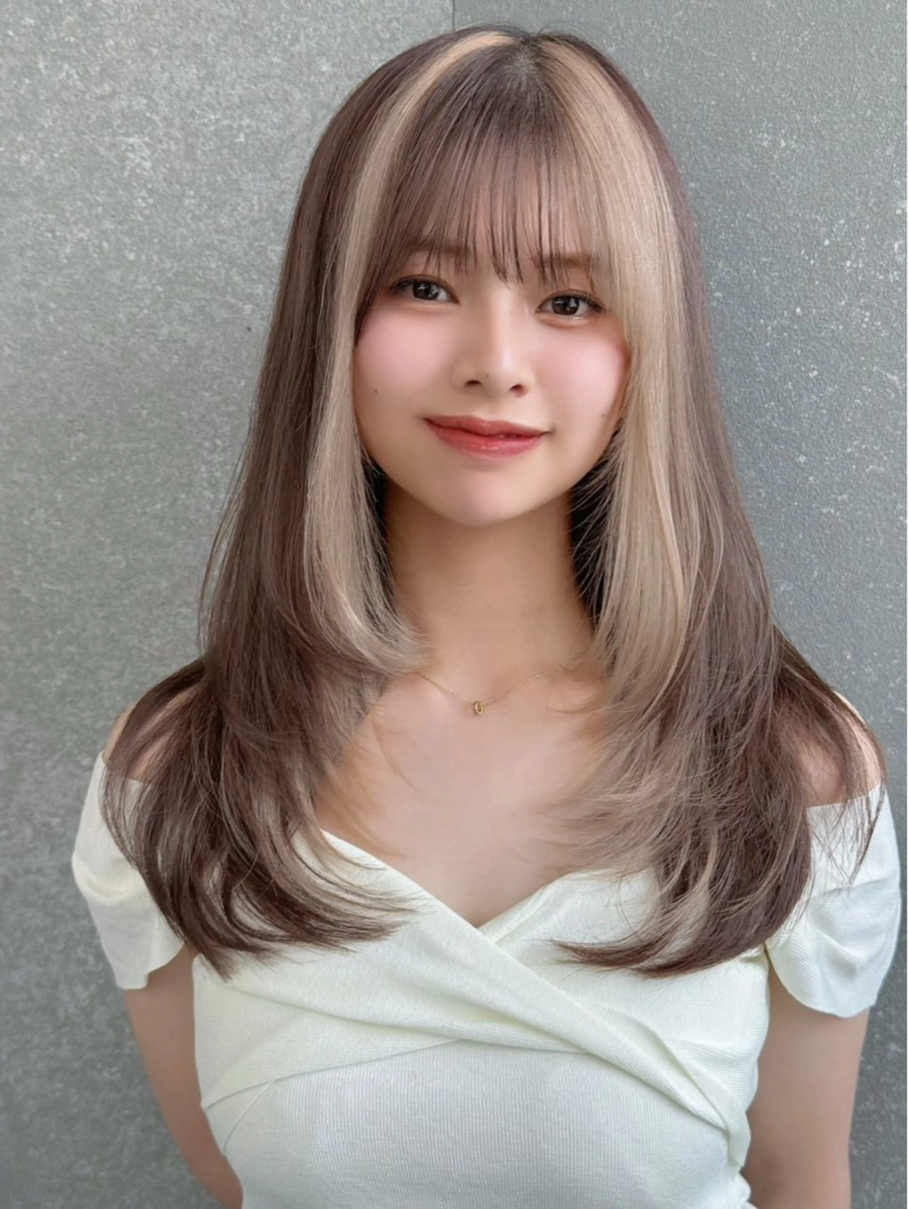 ロング カラー カット ヘアカラー 顔周り/韓国レイヤー /髪質改善/小原幹太のヘアスタイル