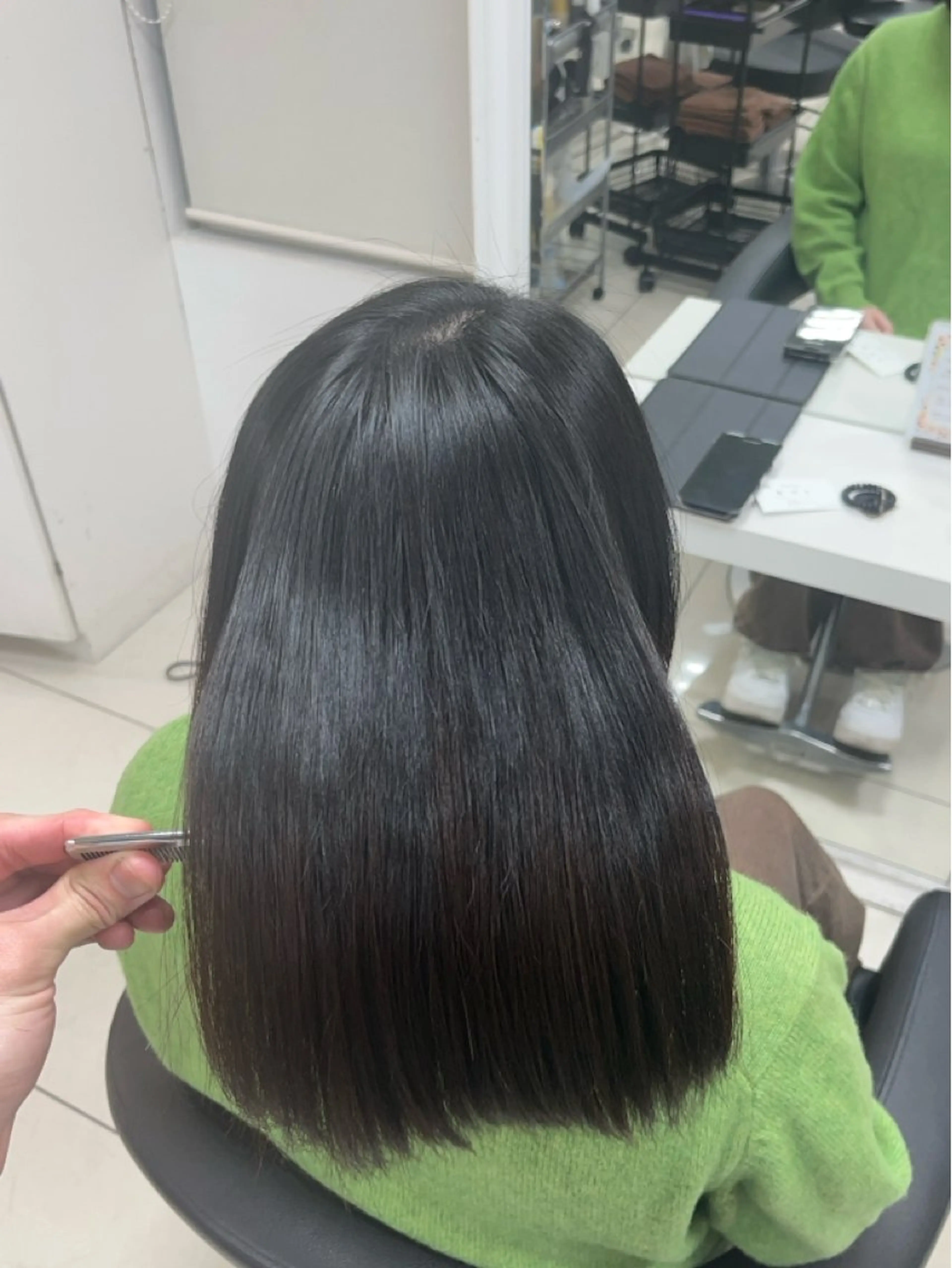 ロング パーマ カット 縮毛矯正 縮毛矯正指名No.1 艶カラー/SHIMAのヘアスタイル