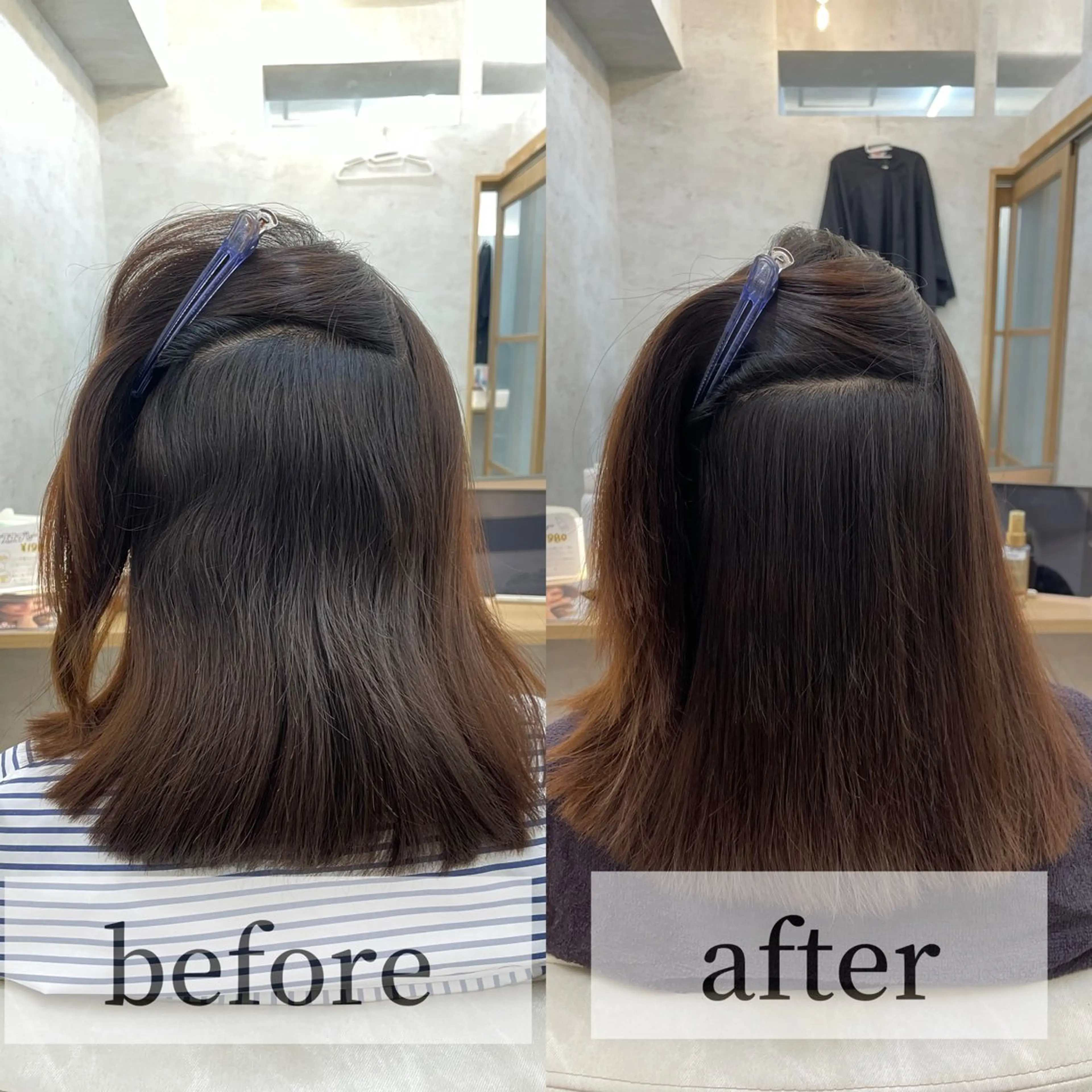 セミロング パーマ 縮毛矯正 トリートメント 高橋 芽衣のヘアスタイル