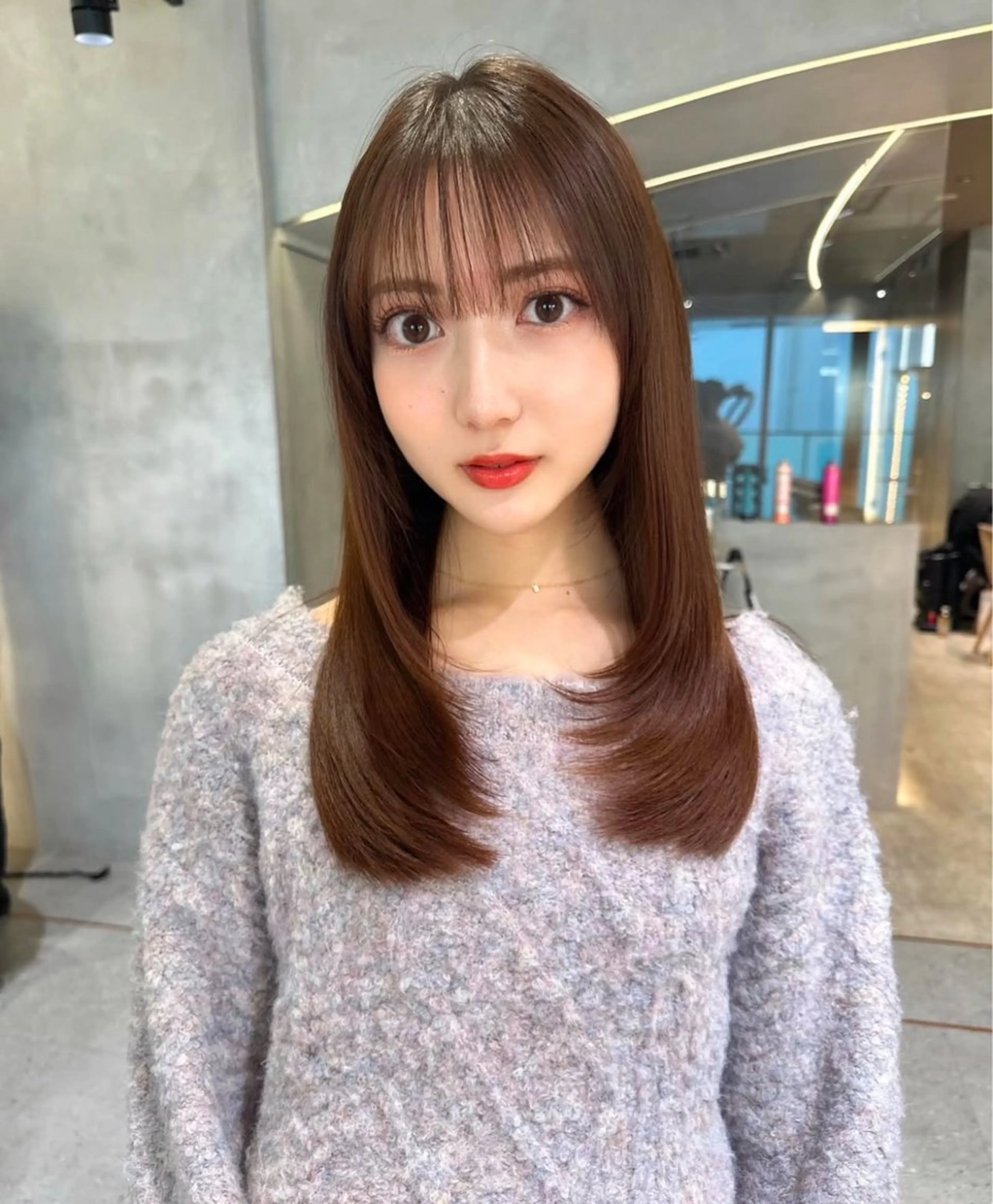 セミロング ショートボブ 韓国風カラー ボブ くびれヘア 髪質改善 ボブ/顔周りカット /縮毛矯正/鈴木隆太のヘアスタイル