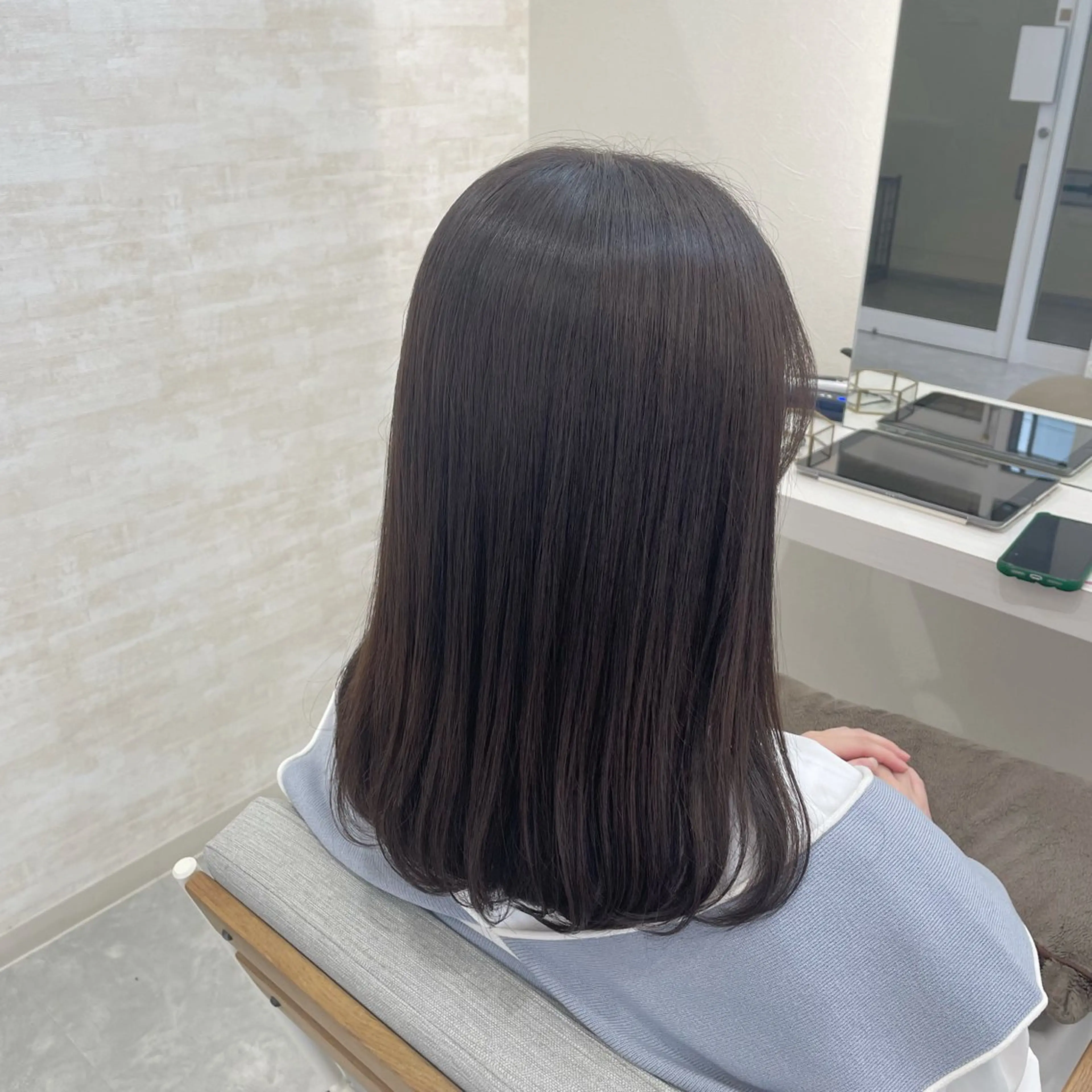 ミディアム カラー 透明感カラー グレージュ カット ヘアカラー トリートメント 髪質改善&ヘアケア /菊池琉那のヘアスタイル