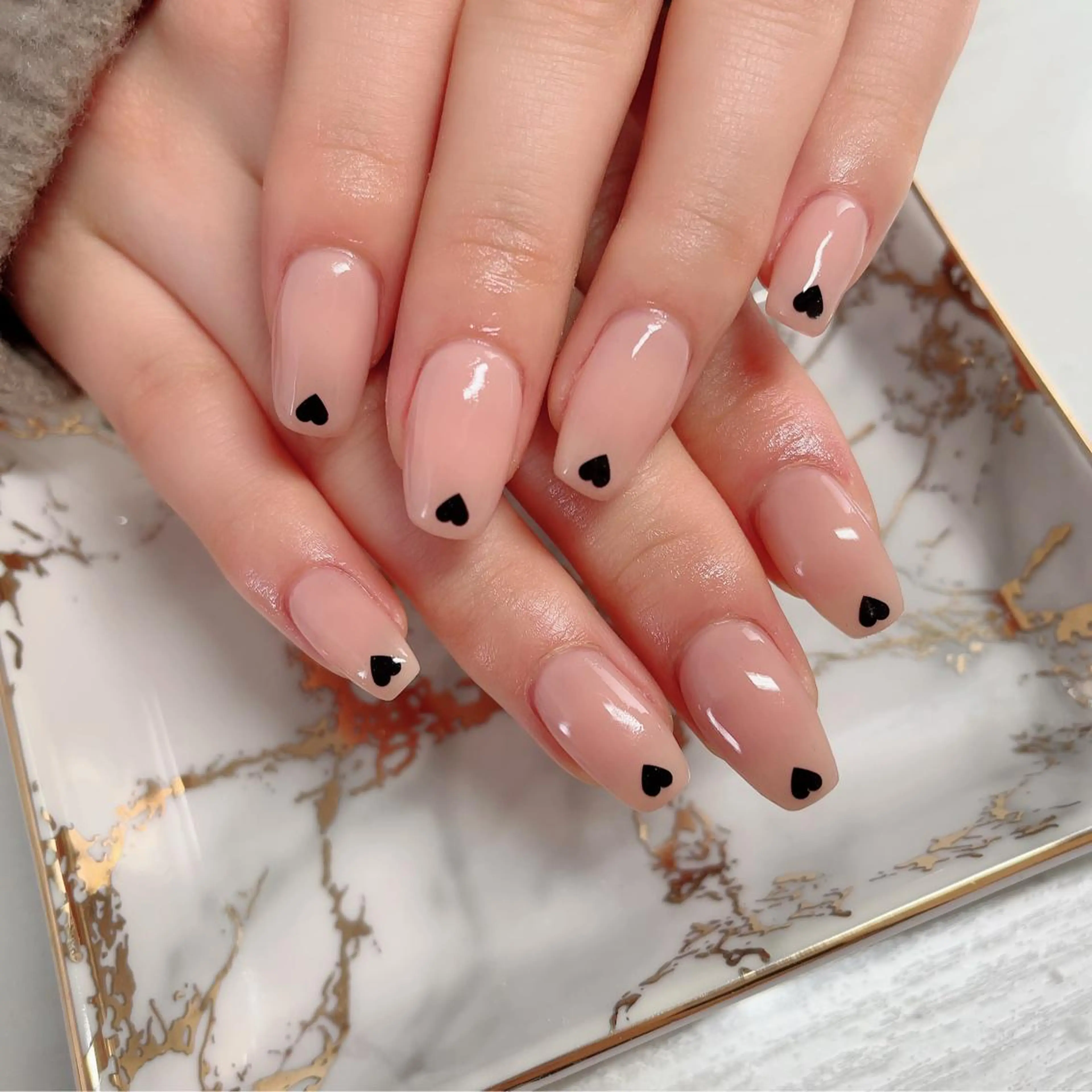 ネイル ハート 韓国ネイル ワンカラーネイル Baby Nailのネイルデザイン