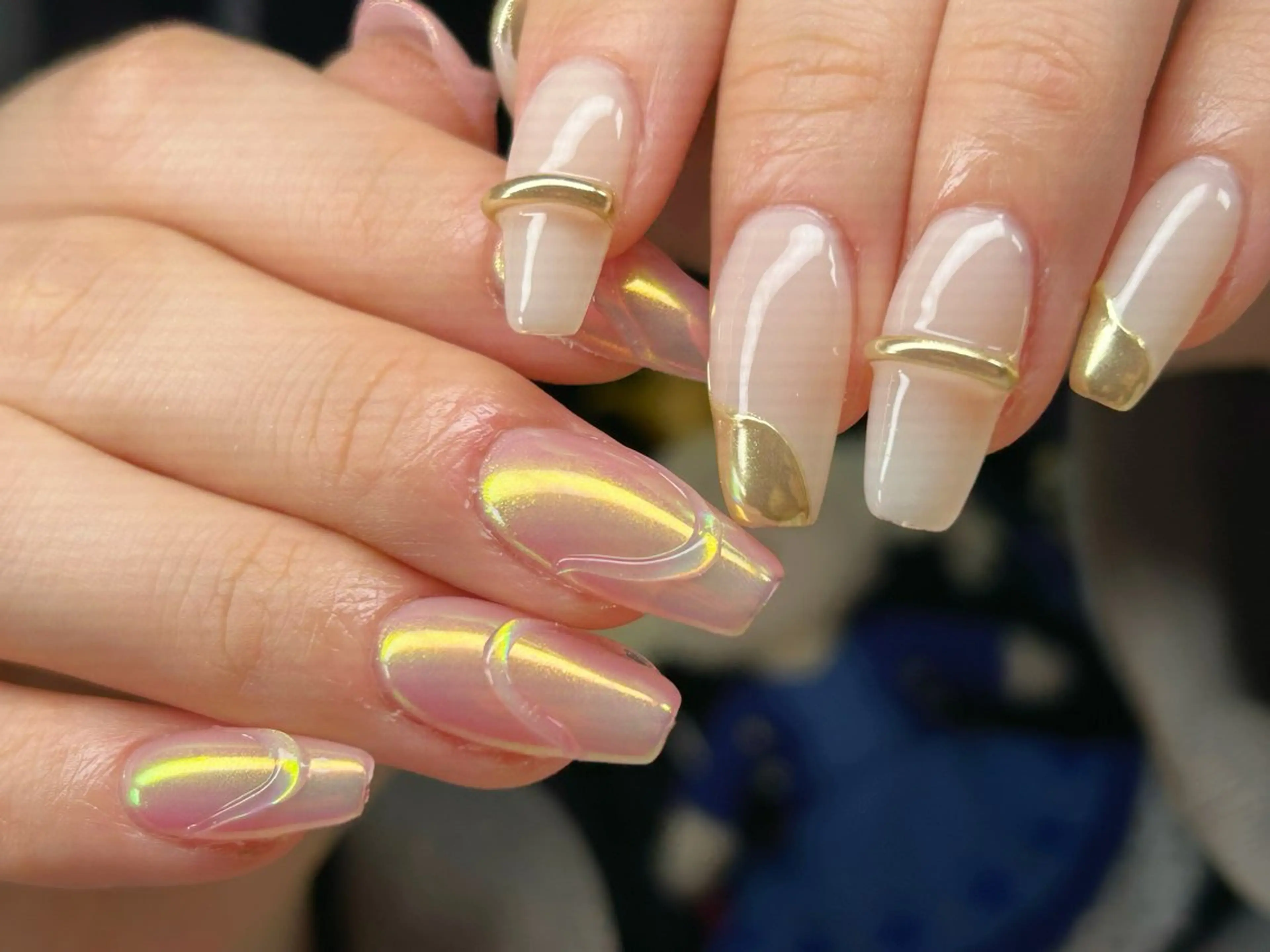 ネイル アートネイル チークネイル 成人式 入学式 長さ出し ハンドネイル Lino Nailのネイルデザイン