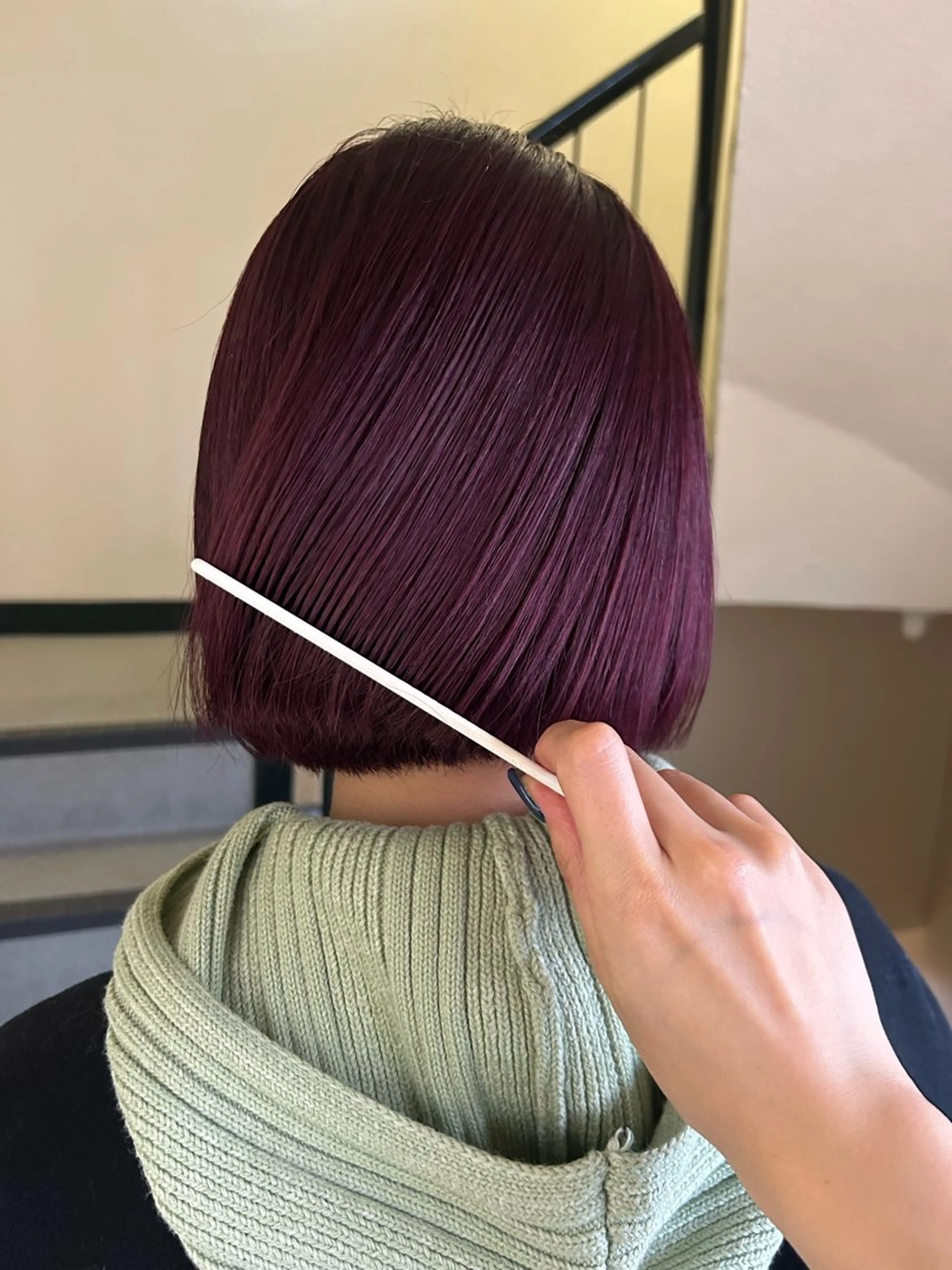 ショート カラー レッドカラー バイオレットカラー カット ヘアカラー トリートメント ☕️結【suii.】 ボブ/ヘアセット☕️のヘアスタイル