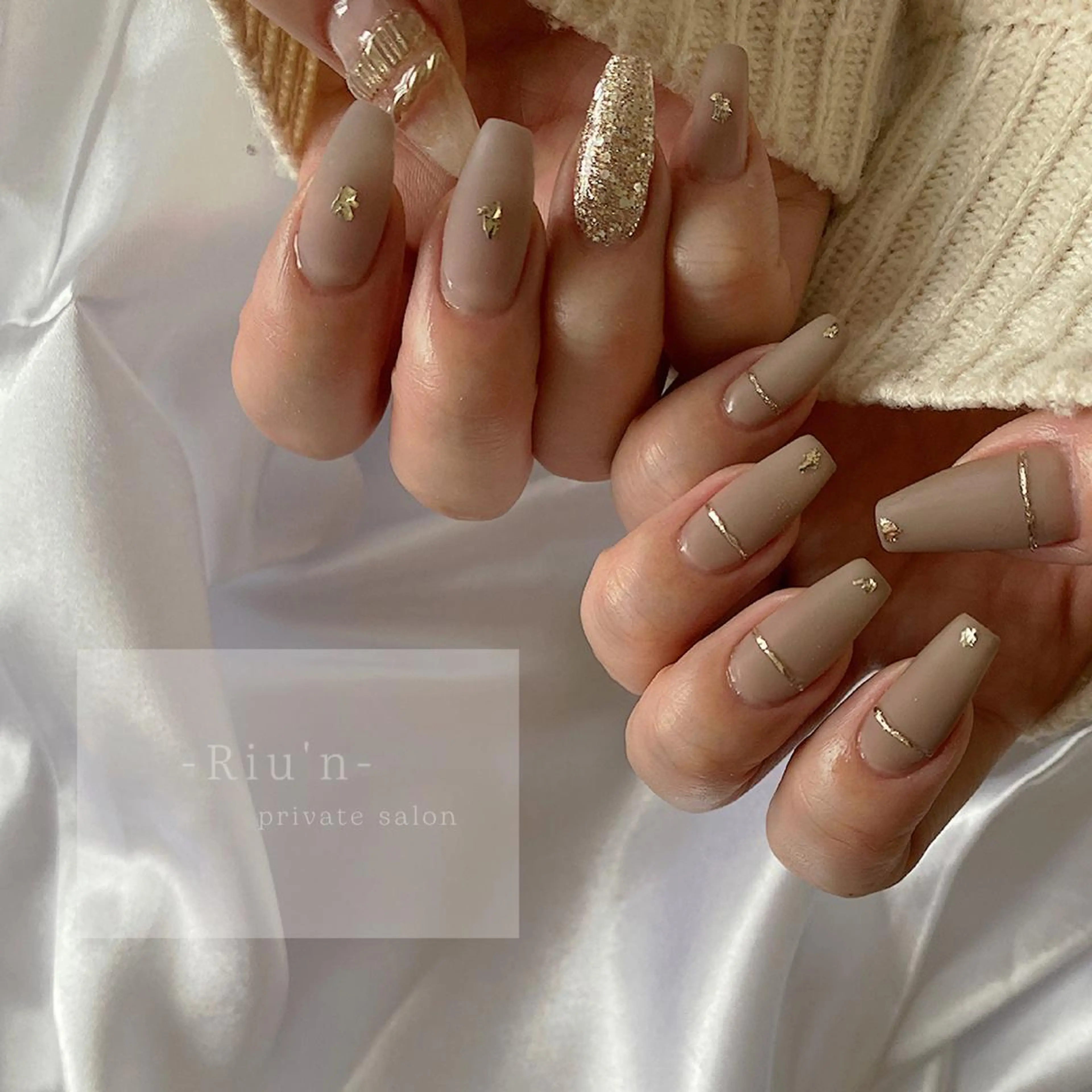 ロング ハンドネイル Riu*n -private-のネイルデザイン