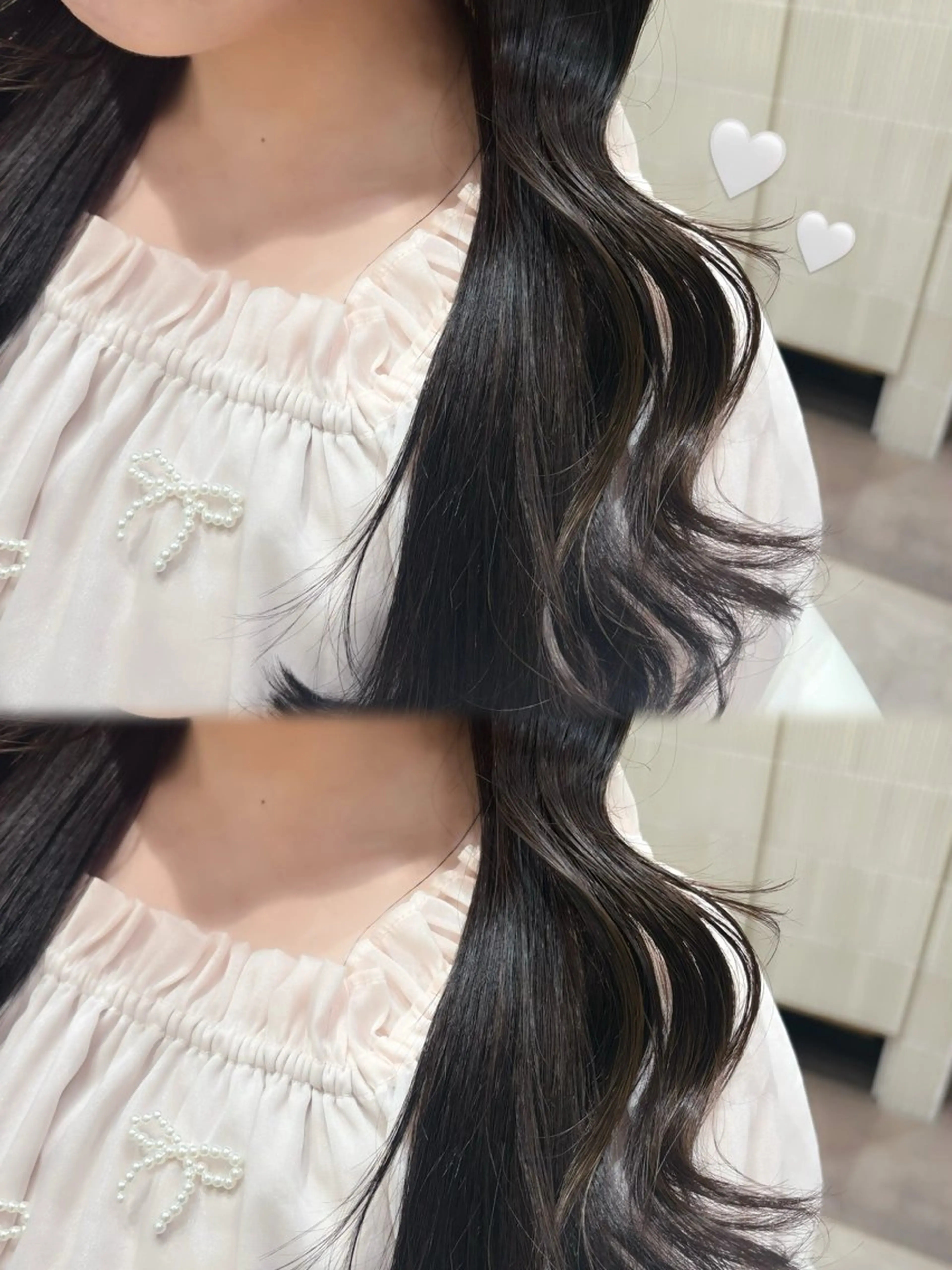 ロング カット トリートメント ヘアセット 上品♡韓国レイヤー ‎🤍のの‎🤍のヘアスタイル