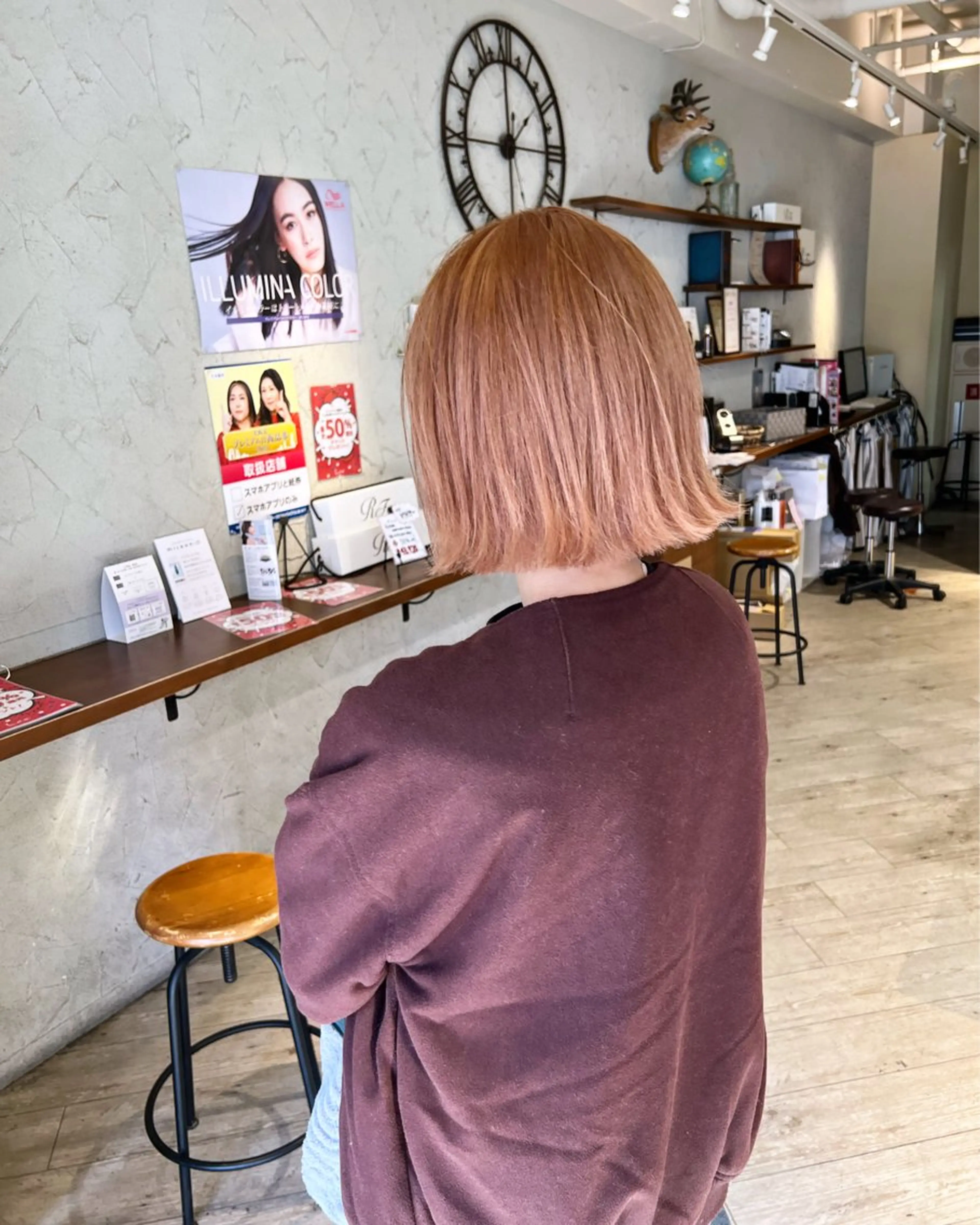 ミディアム カット ヘアカラー トリートメント 日野 和也のヘアスタイル