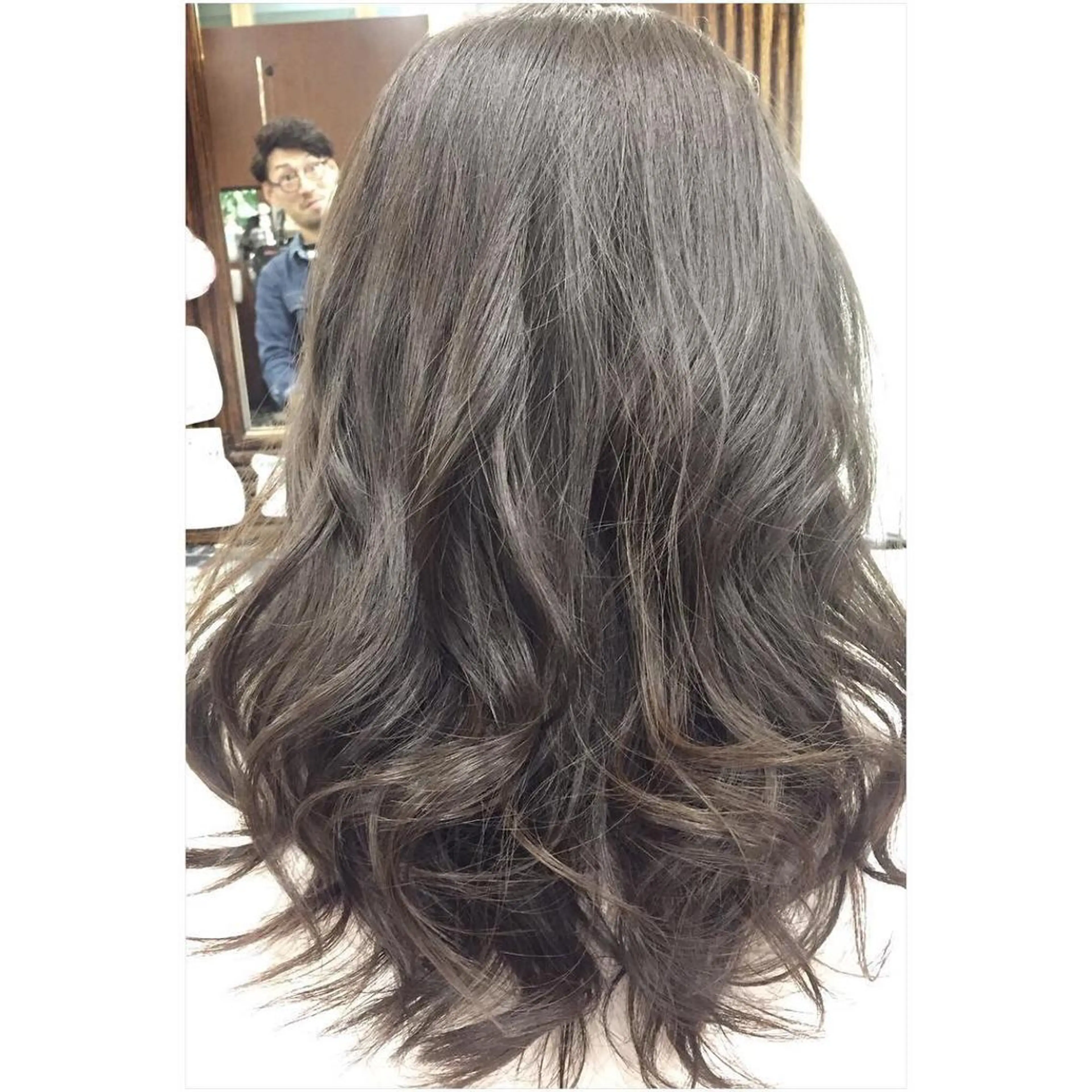 ロング カラー アッシュ グレージュ オレンジ 外国人風カラー パーソナルカラー診断 できます 木曽 主博のヘアスタイル