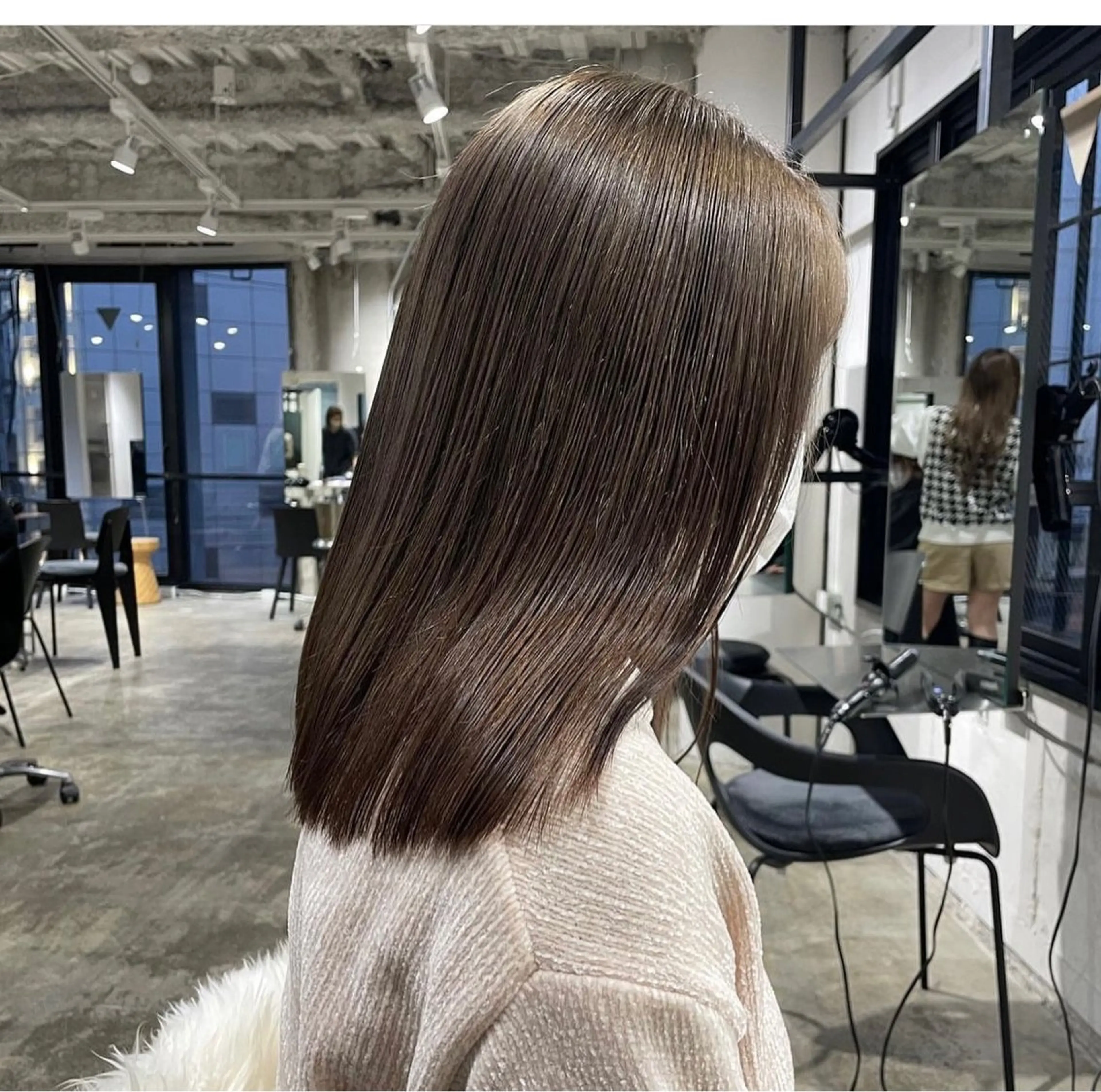 セミロング カラー ベージュカラー 透明感カラー イルミナカラー オリーブベージュ カット ヘアカラー トリートメント 透明感カラー/ボブ/ yuukaのヘアスタイル