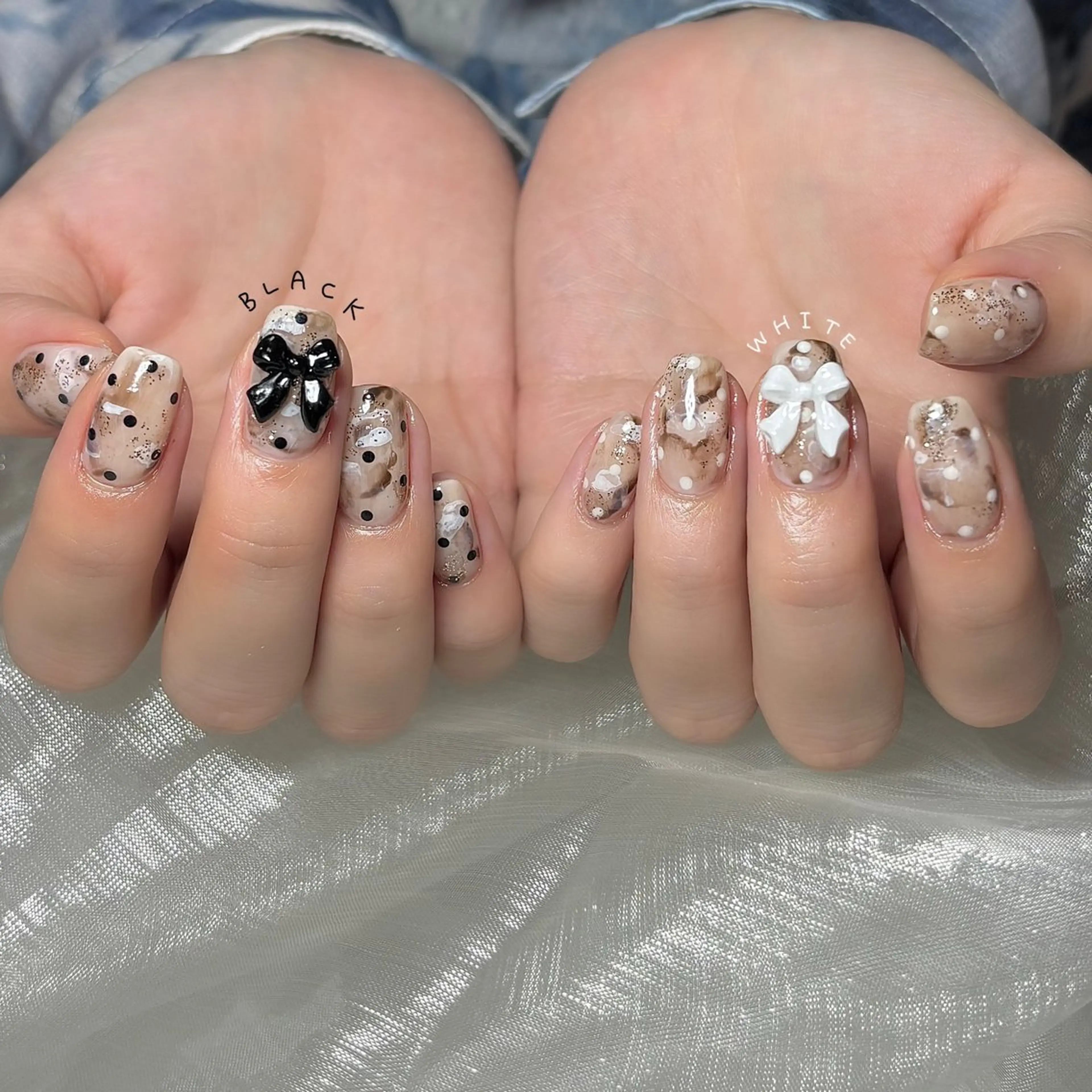 ネイル 持ち込み リボン ハンドネイル Nailsalon BLOOM🌷 山崎のネイルデザイン